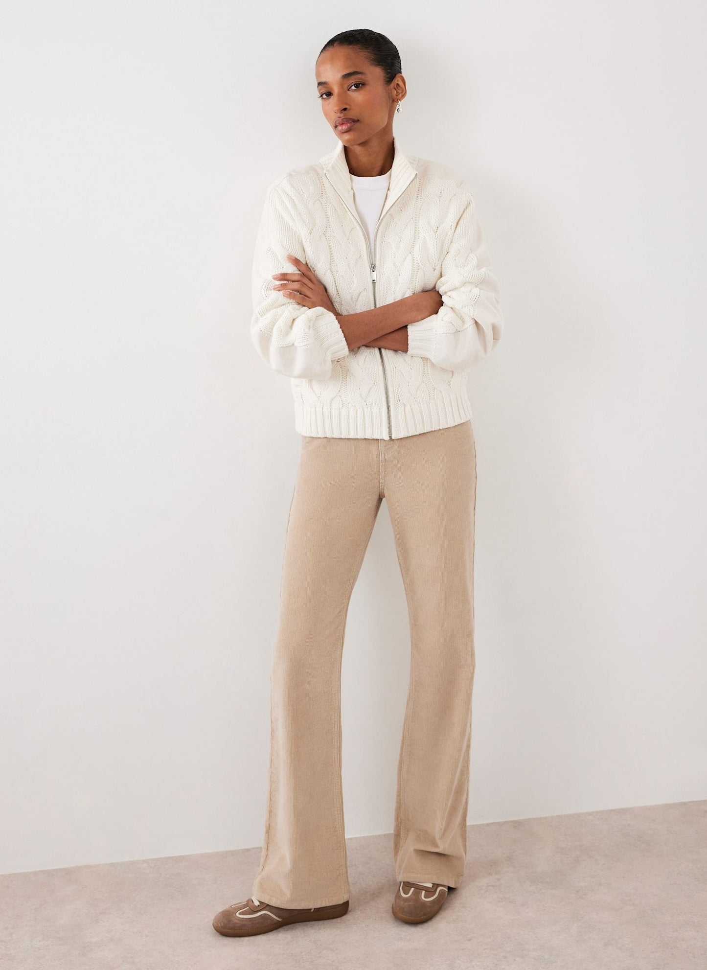 Cream Cable Knit Jacket