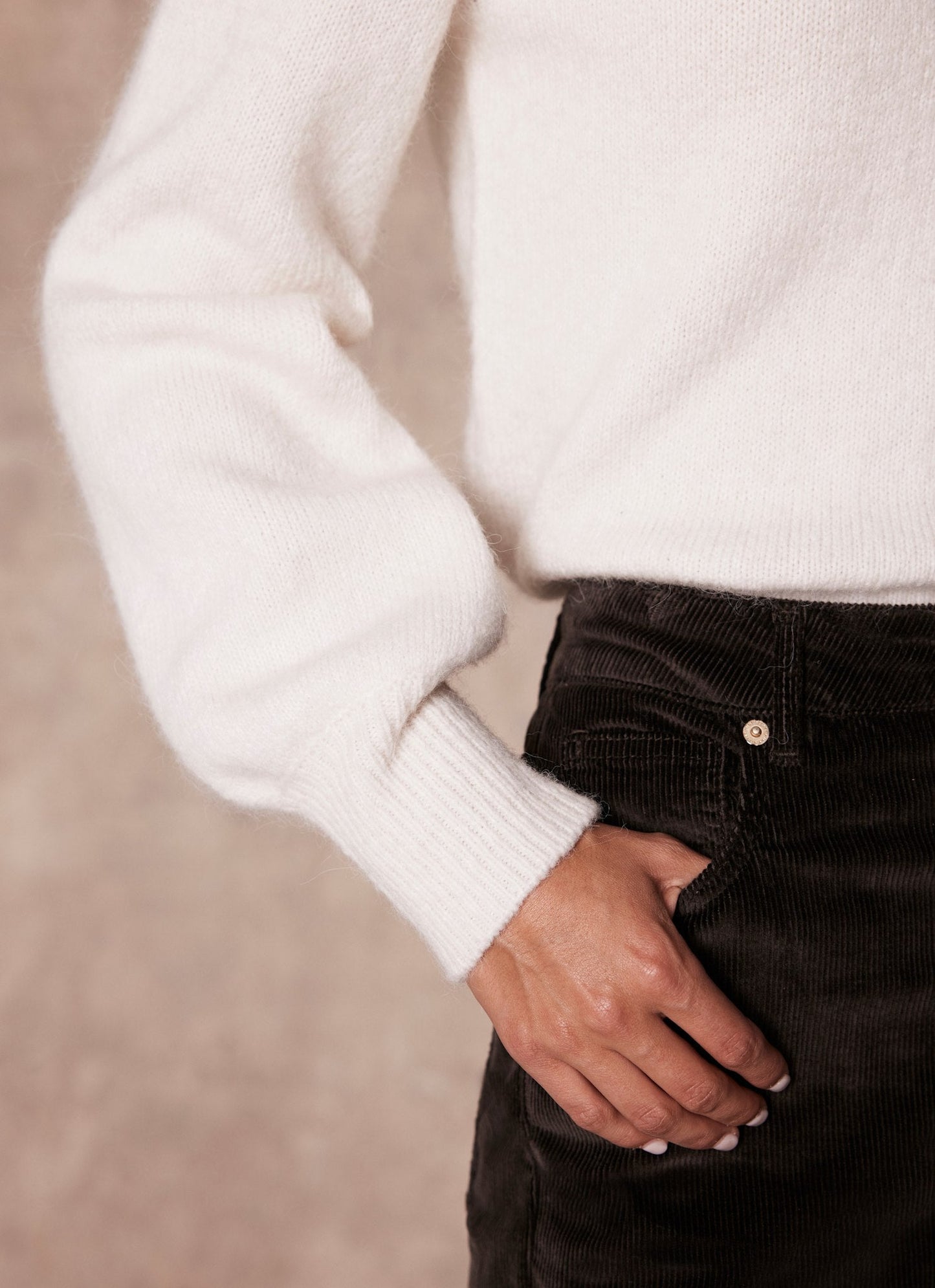 Cream Puff Sleeve Knit Jumper