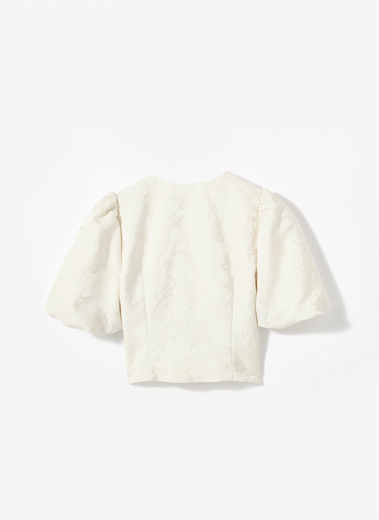 Cream Jacquard Detail Top