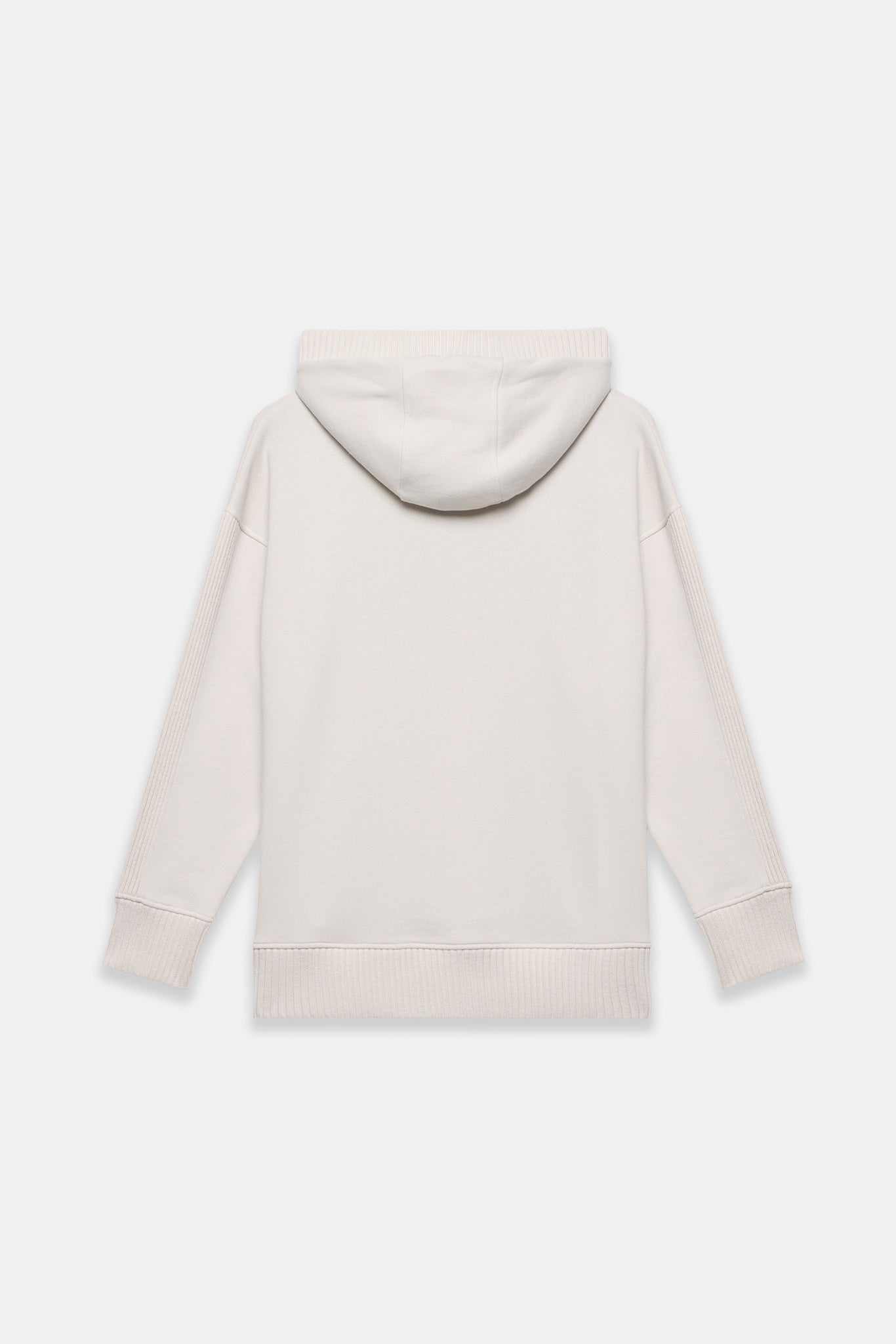 Cream Cotton Blend Hooded Sweatshirt