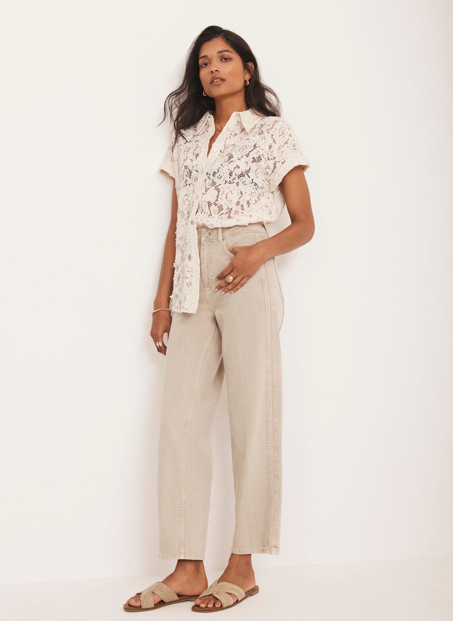 Cream Lace Shirt