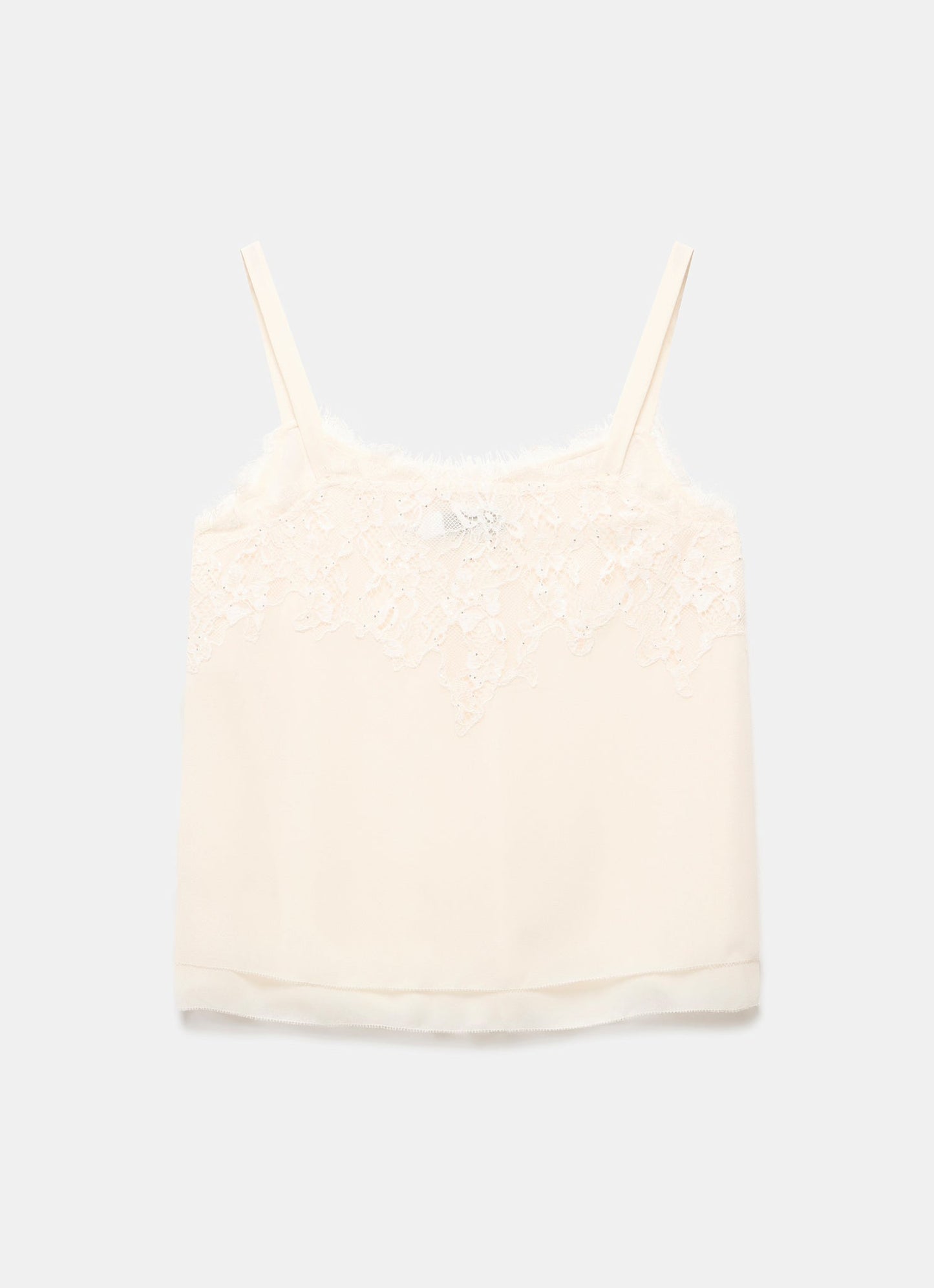 Cream Lace Trim Camisole Top