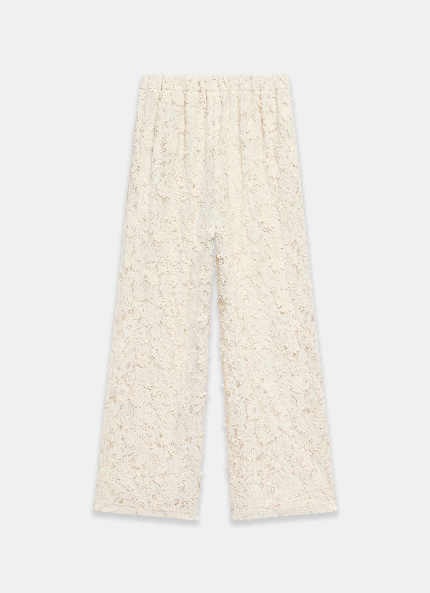 Cream Lace Wide Trousers