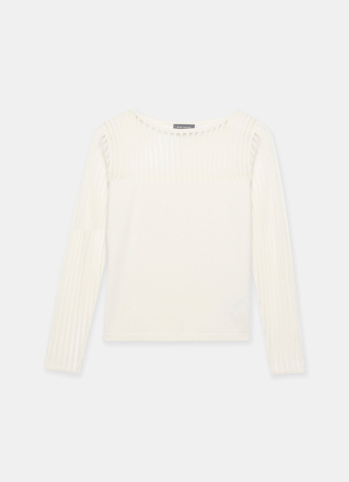Cream Sheer Knit Top