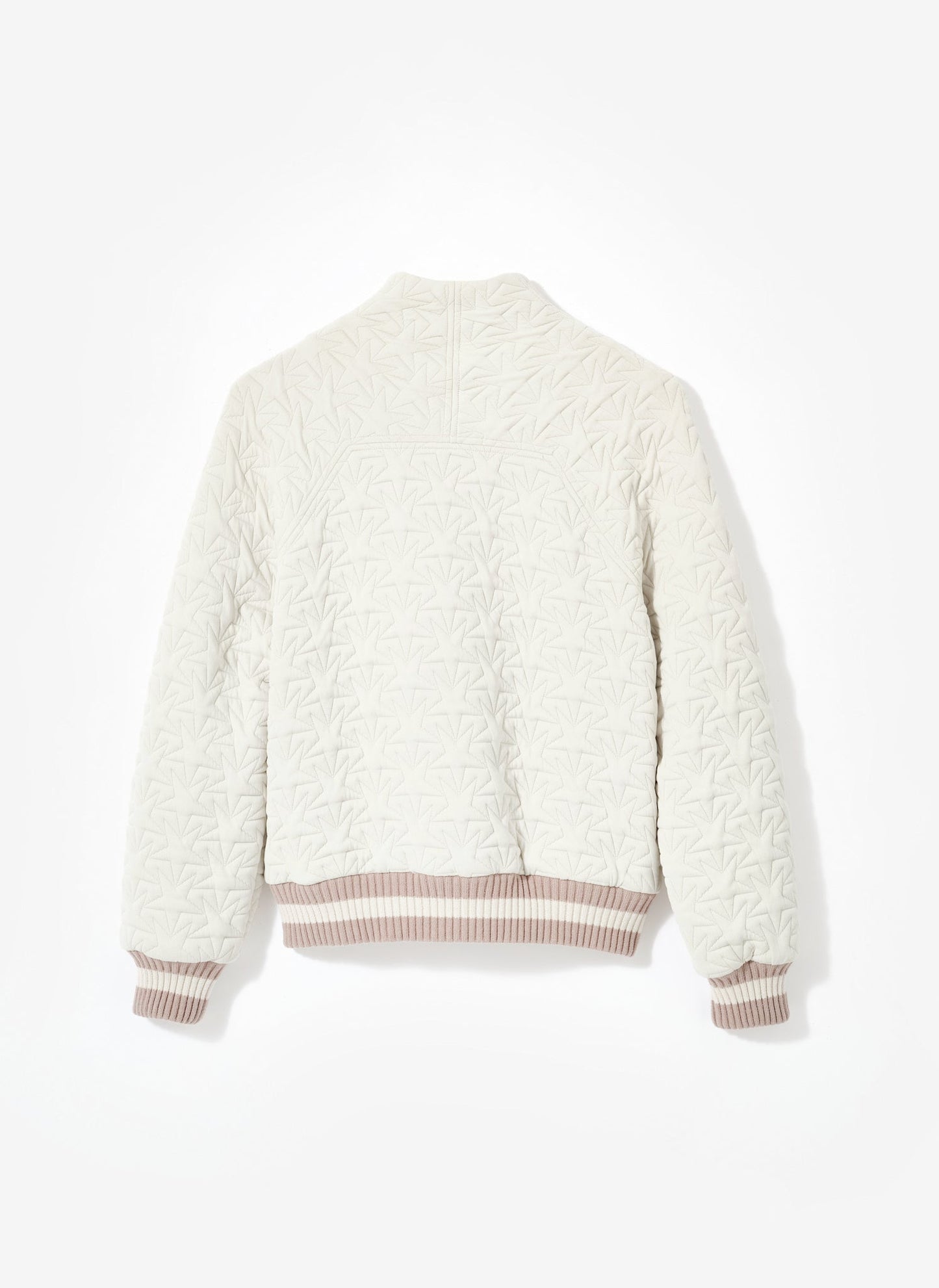 Cream Star Quilted Bomber Jacket