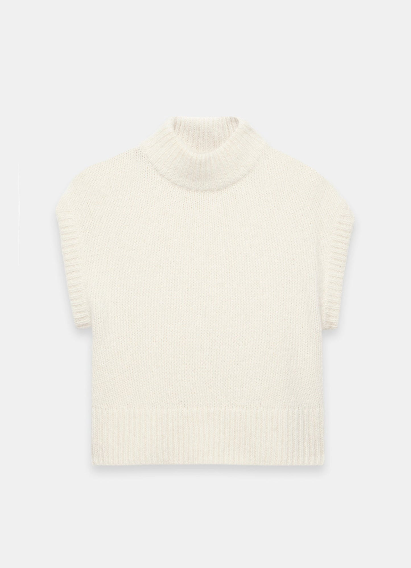 Cream Wool Blend Knit Top