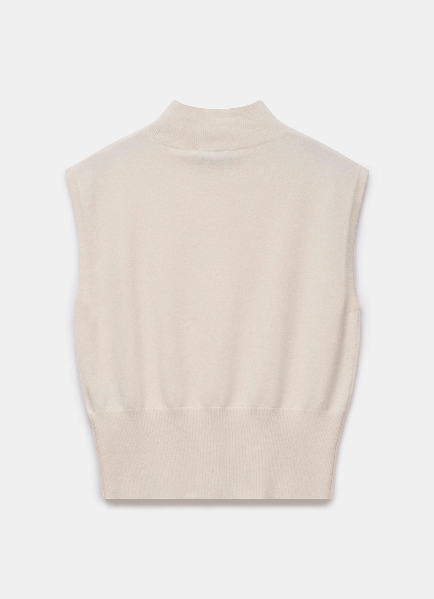 Cream Sleeveless Knit Top