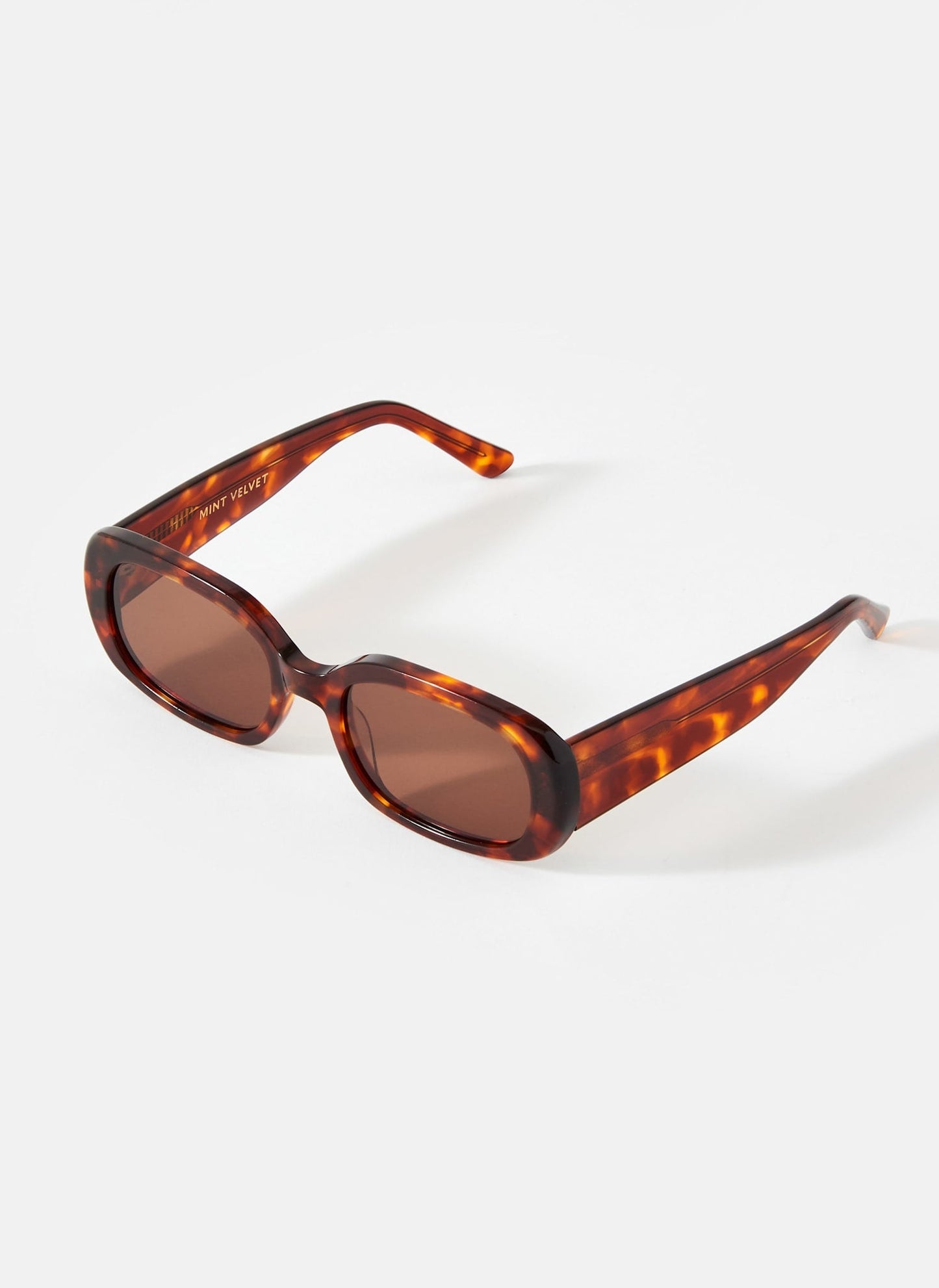 Brown Tortoiseshell Rectangle Sunglasses