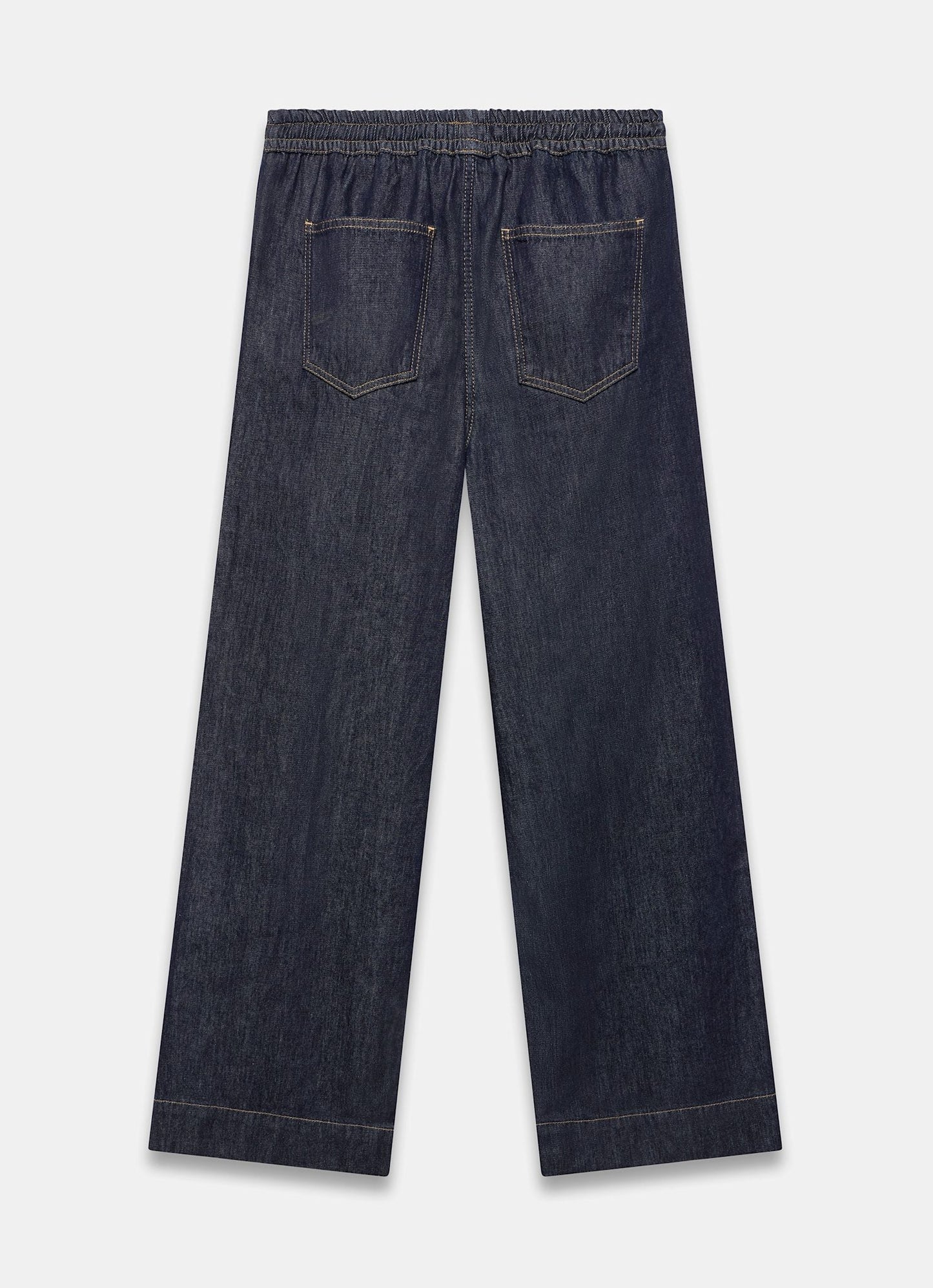 Dark Indigo Tie Waist Wide Jeans