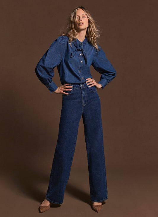 Dark Indigo Workable Wide Jeans