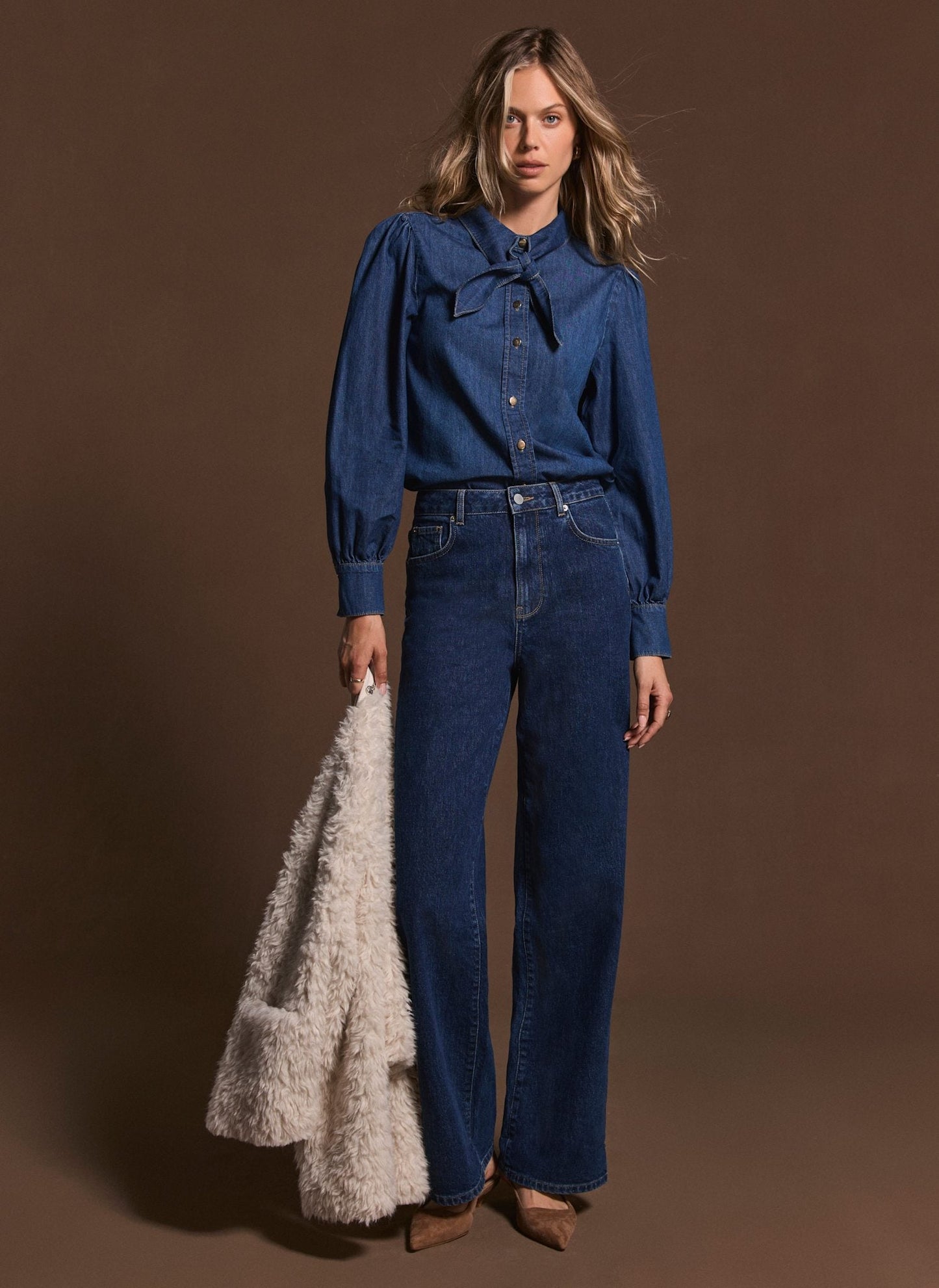 Dark Indigo Workable Wide Jeans