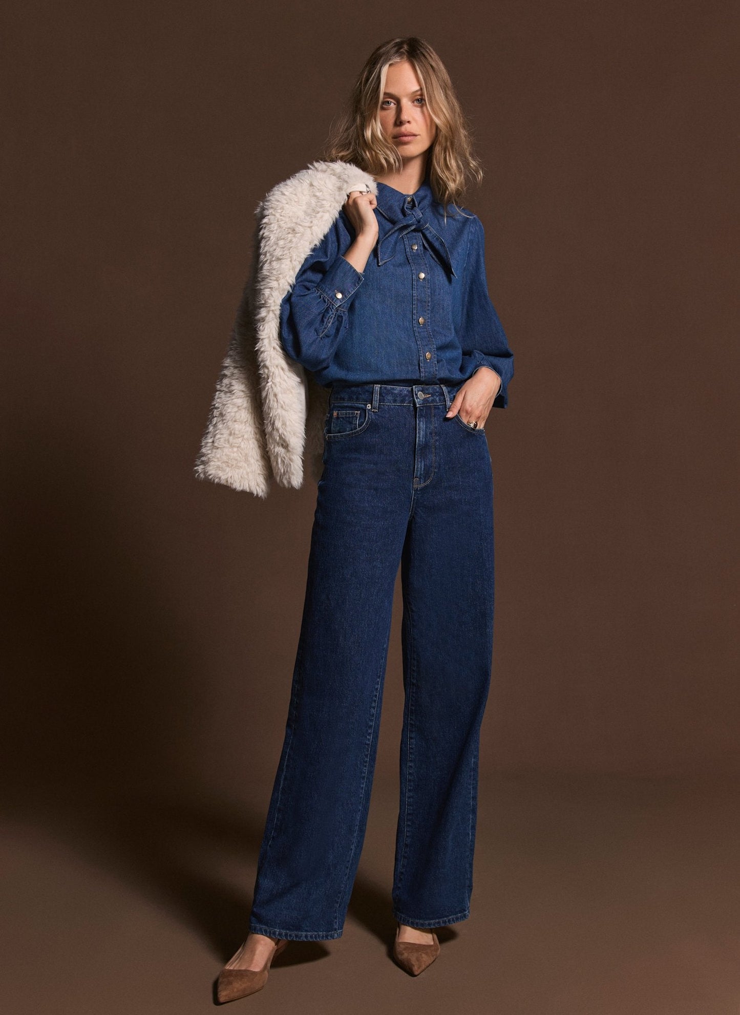 Dark Indigo Workable Wide Jeans