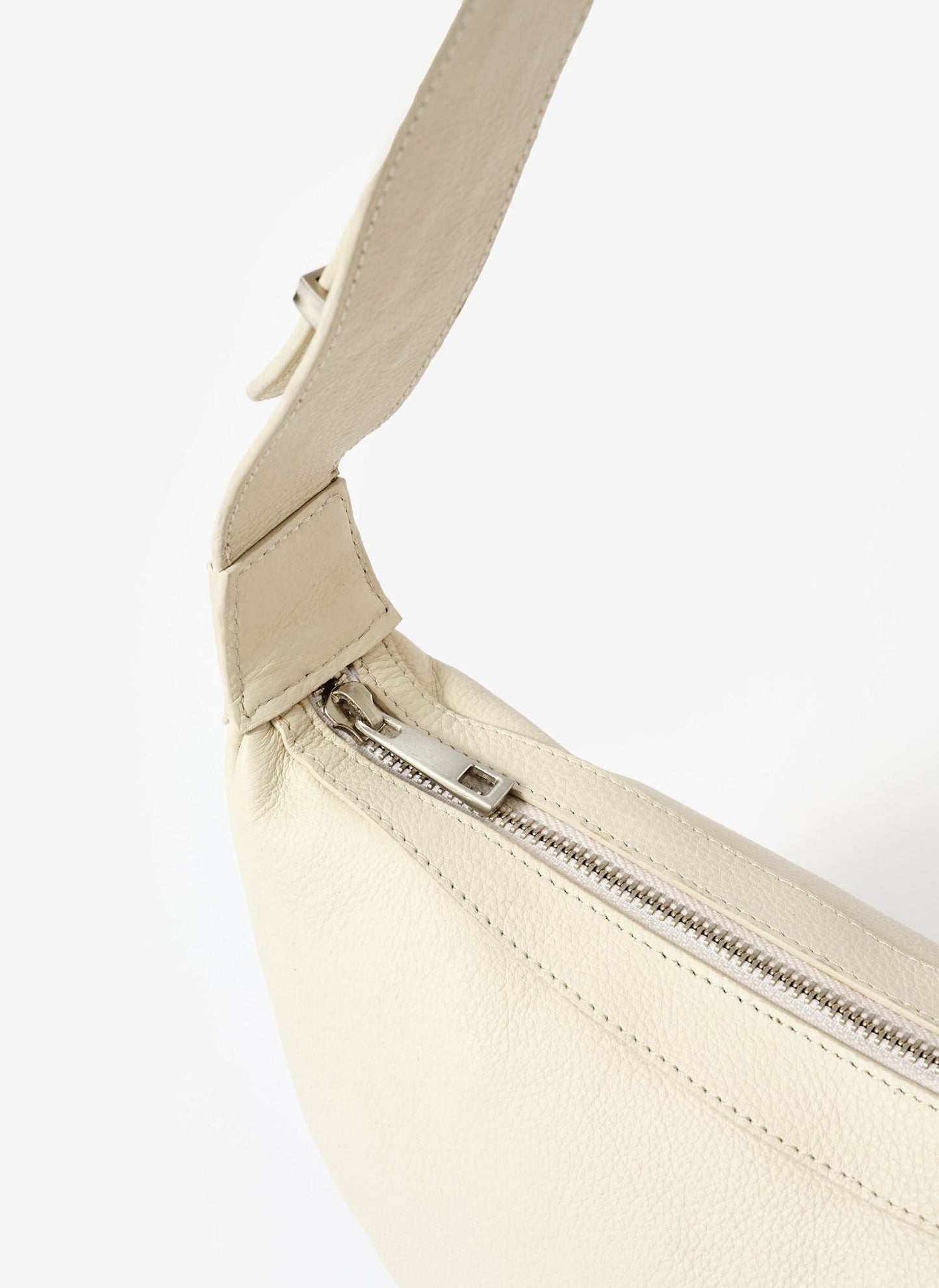 Dolly White Leather Scoop Sling Bag