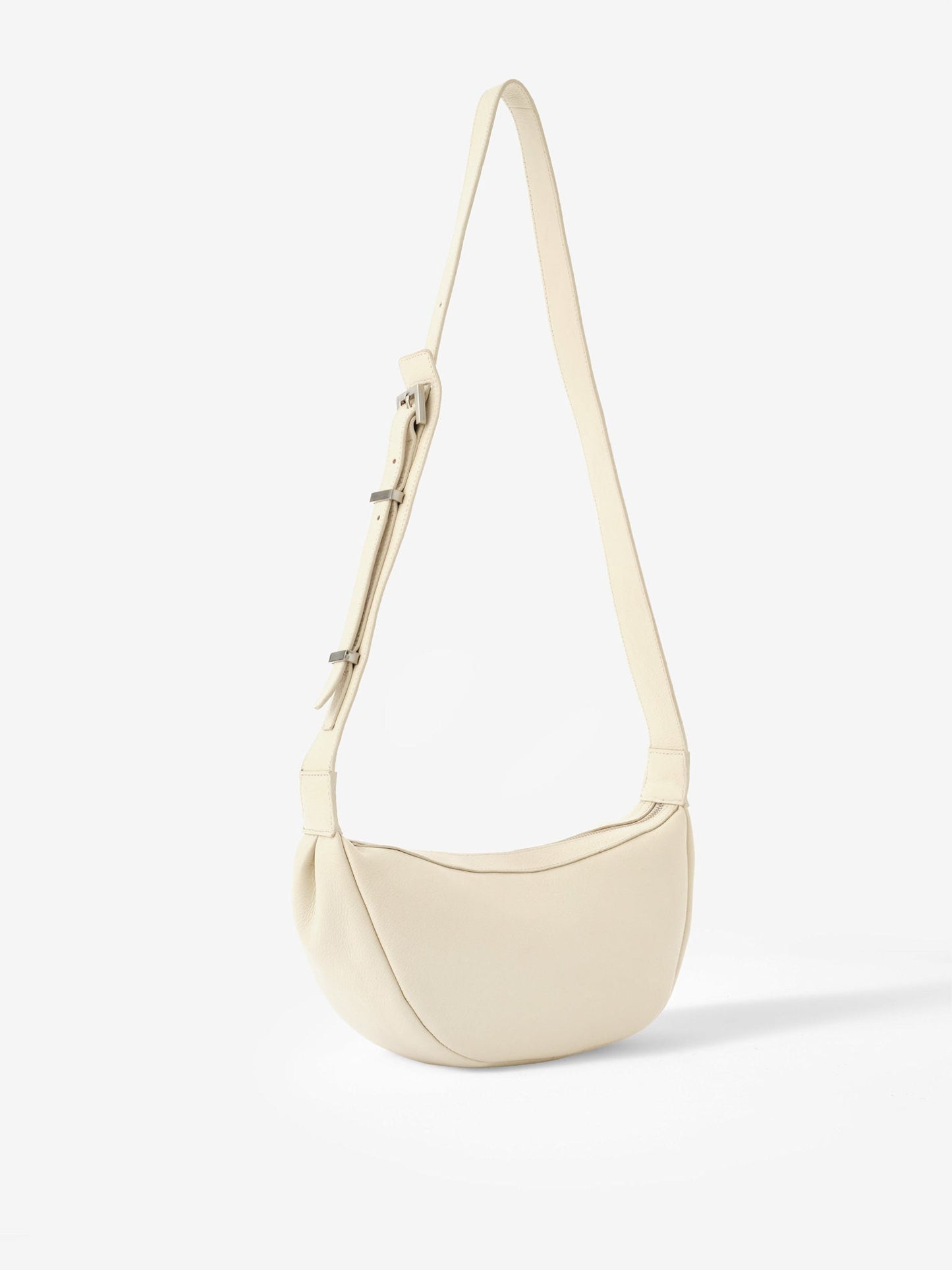 Dolly White Leather Scoop Sling Bag