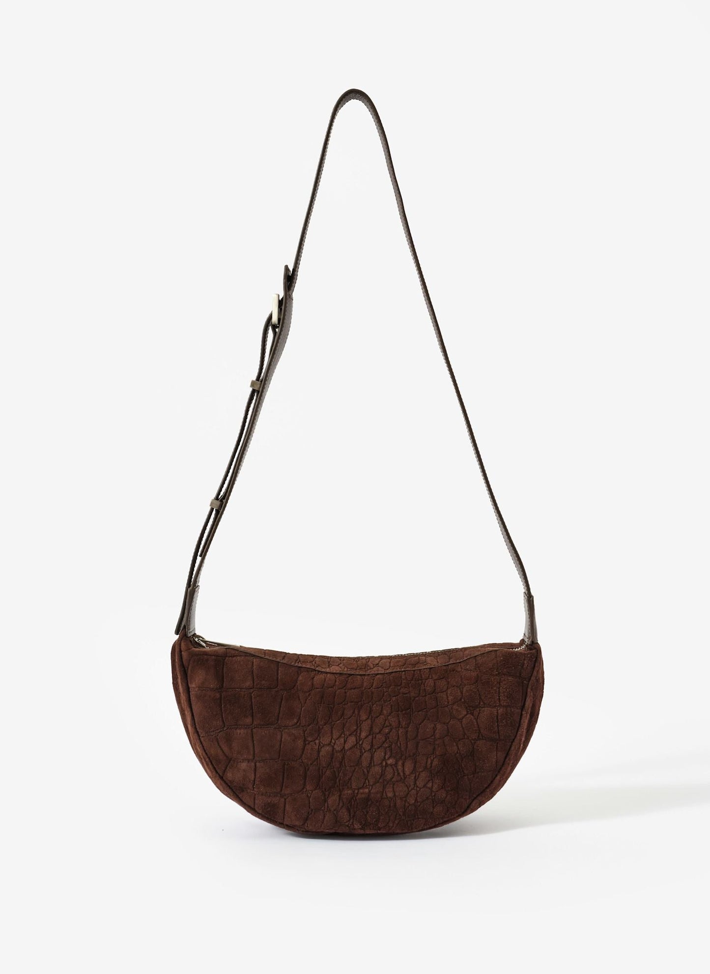 Dolly Brown Textured Suede Scoop Sling Bag