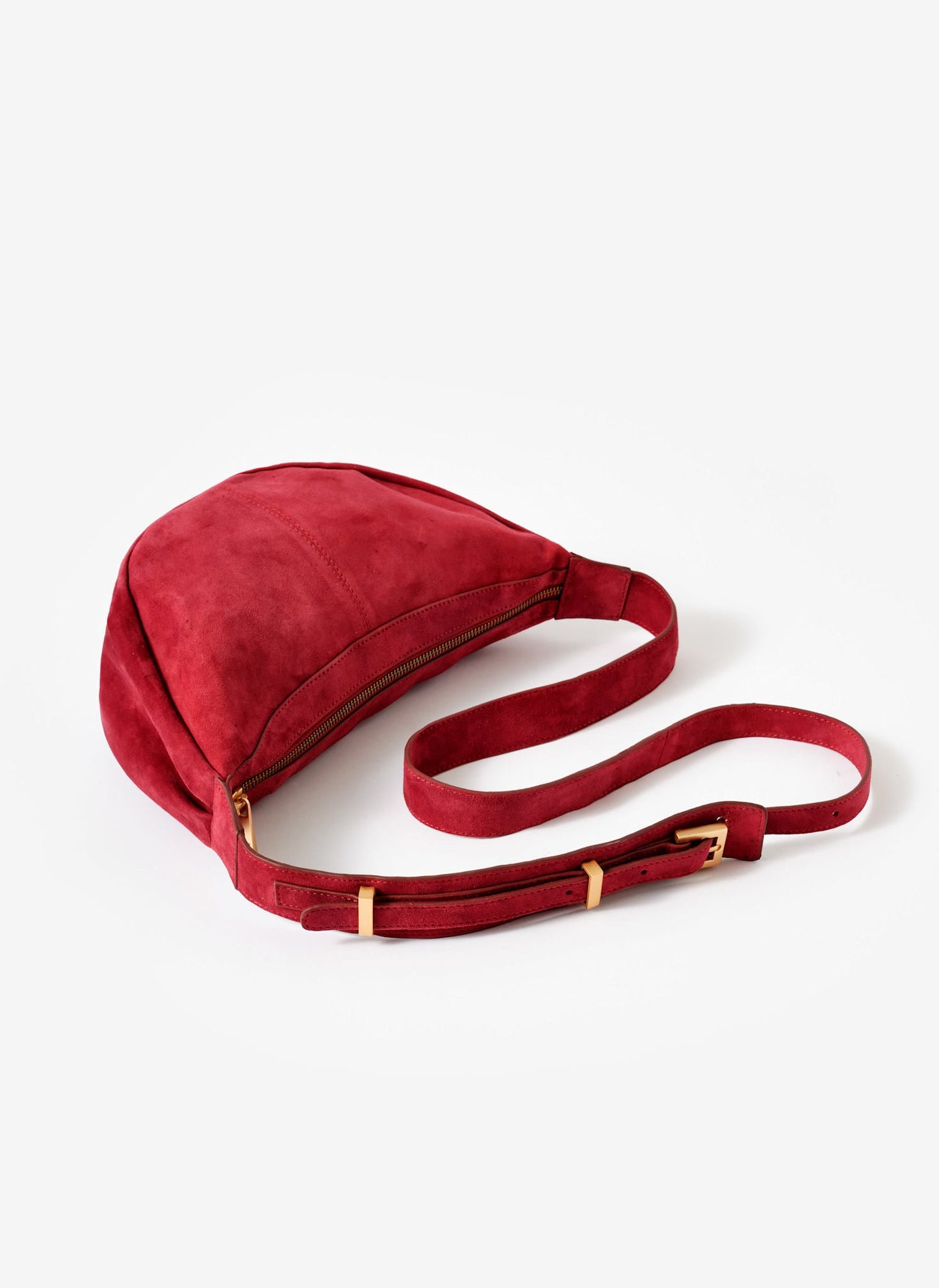 Dolly Red Suede Scoop Sling Bag