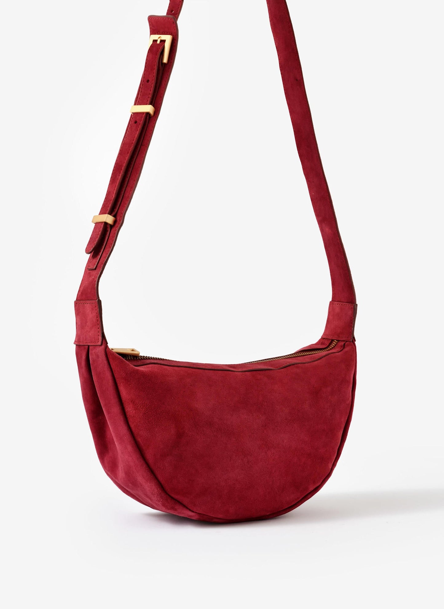 Dolly Red Suede Scoop Sling Bag
