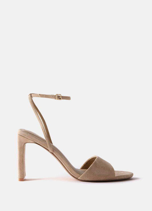 Lou Neutral Suede High Heel Sandals
