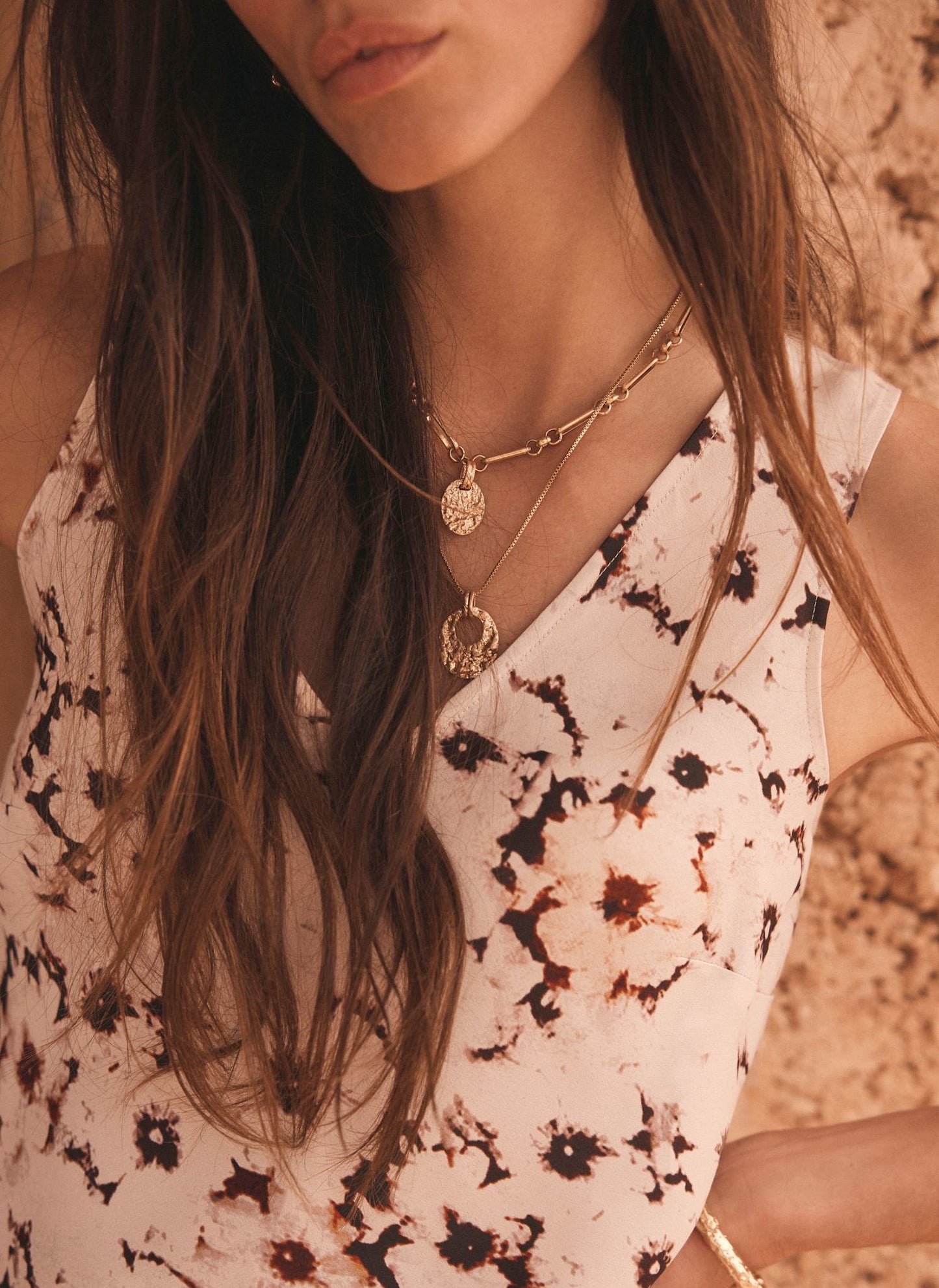 Neutral Floral Ombre Print Midi Dress