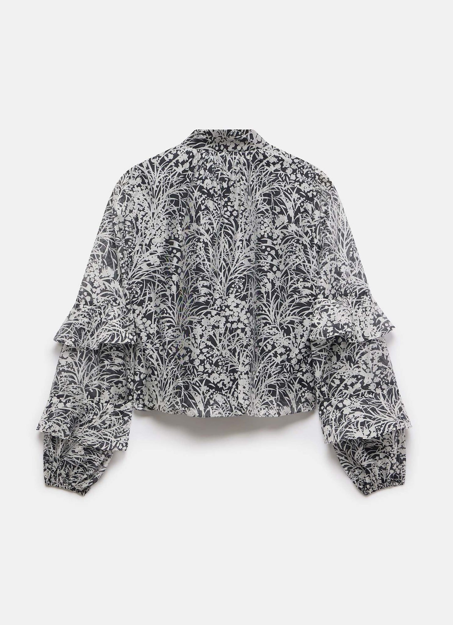 Navy Floral Print Blouse