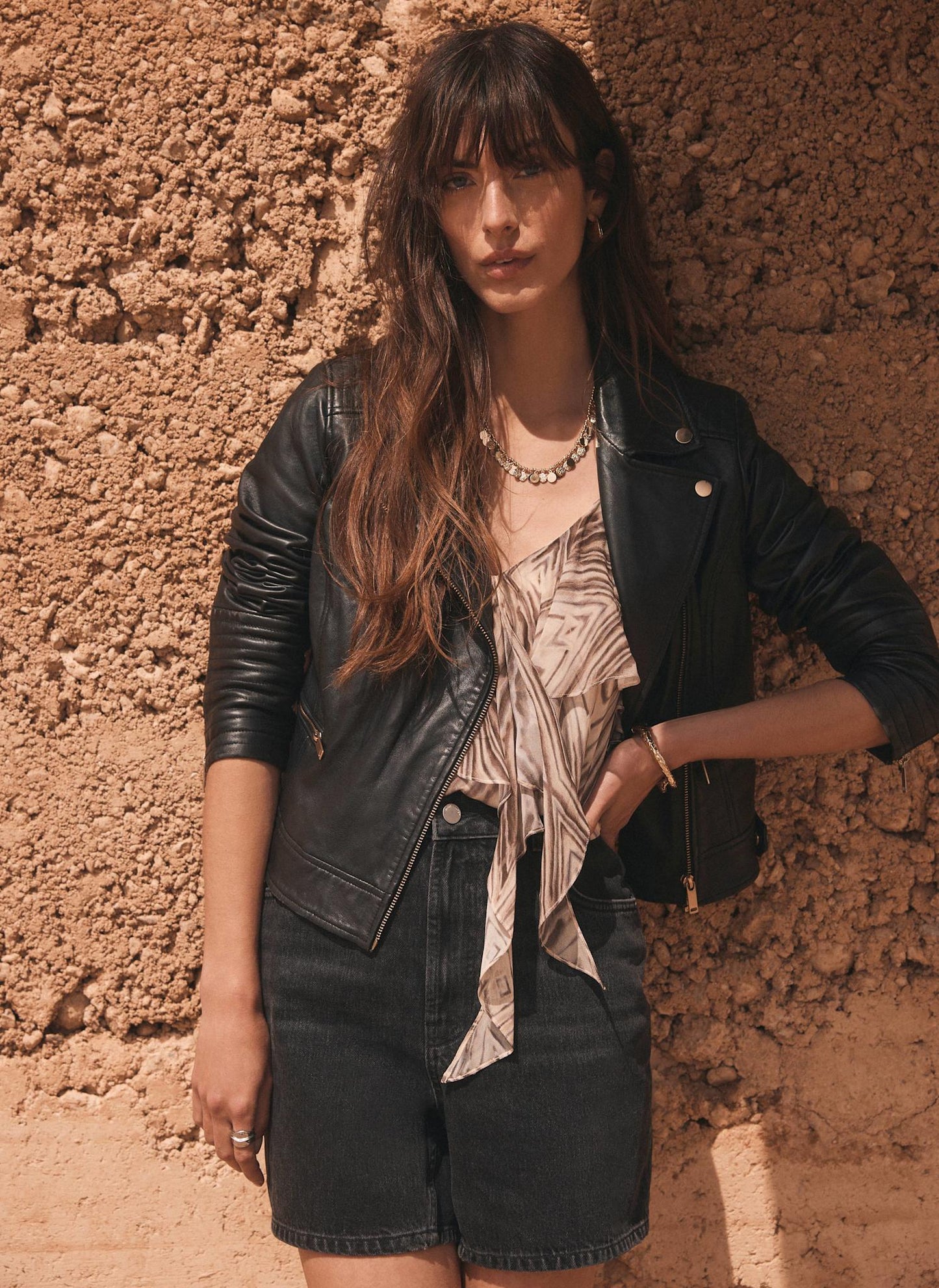 Brown Geometric Print Camisole Top