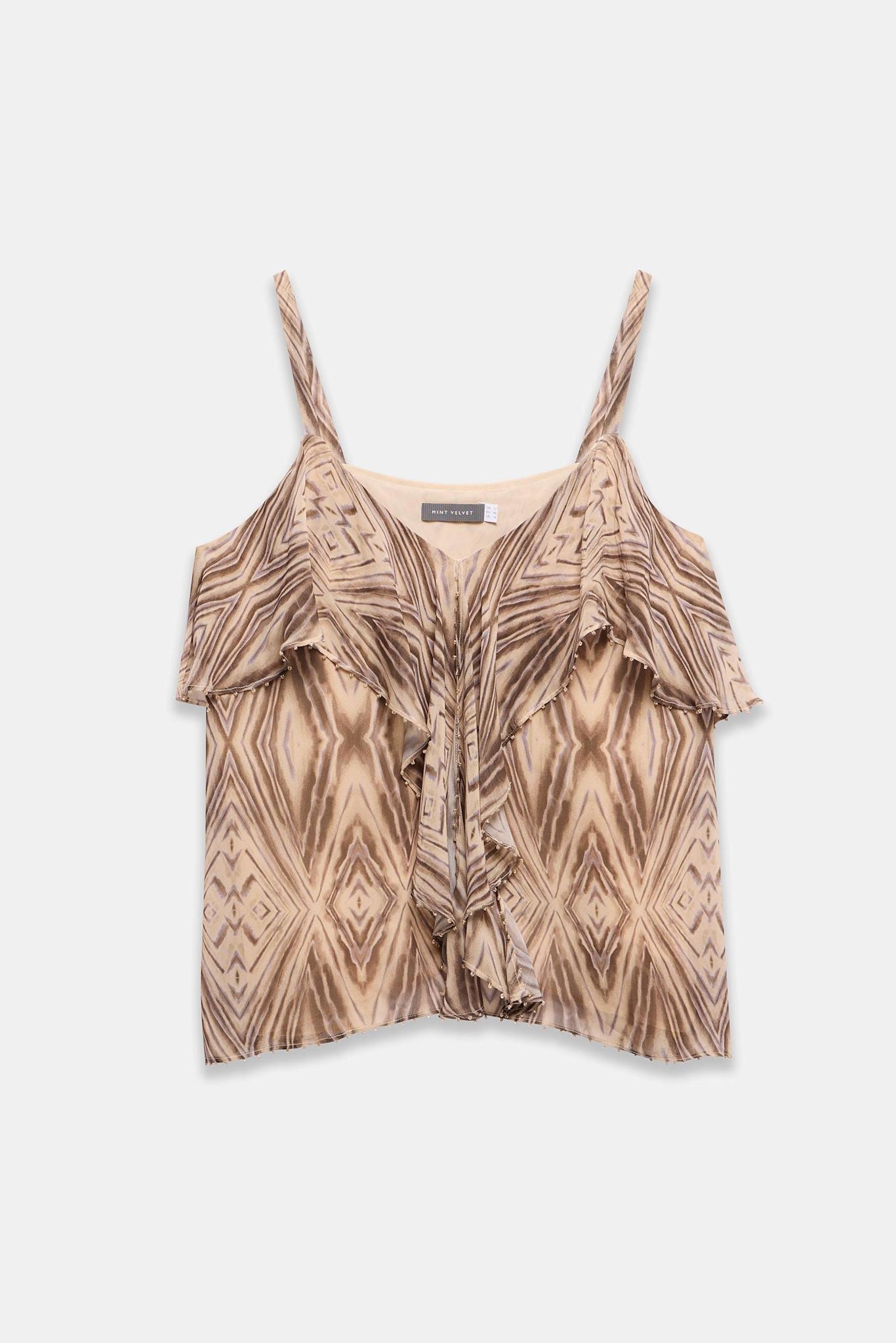 Brown Geometric Print Camisole Top