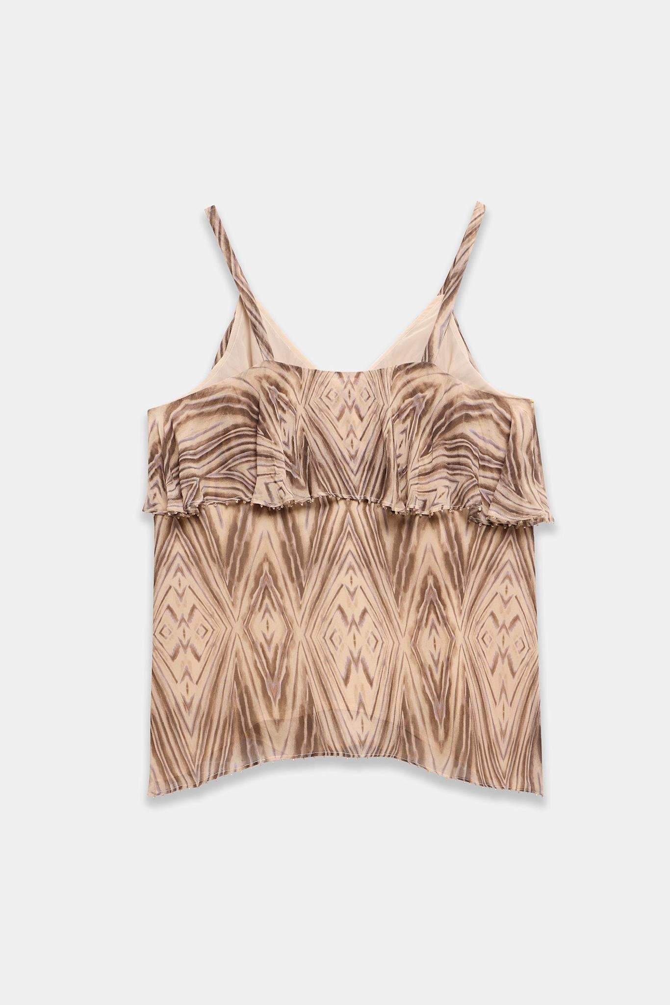 Brown Geometric Print Camisole Top