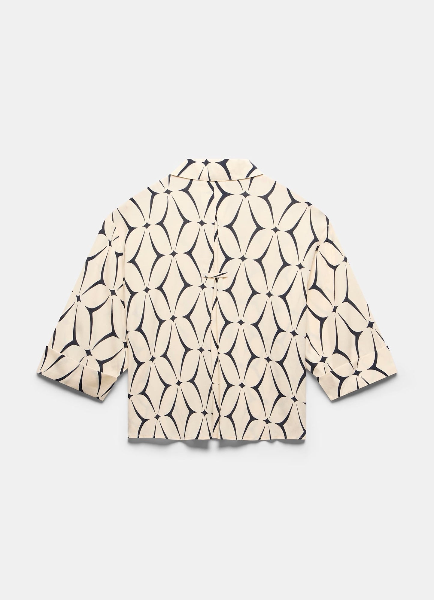 Cream Geometric Print Shirt