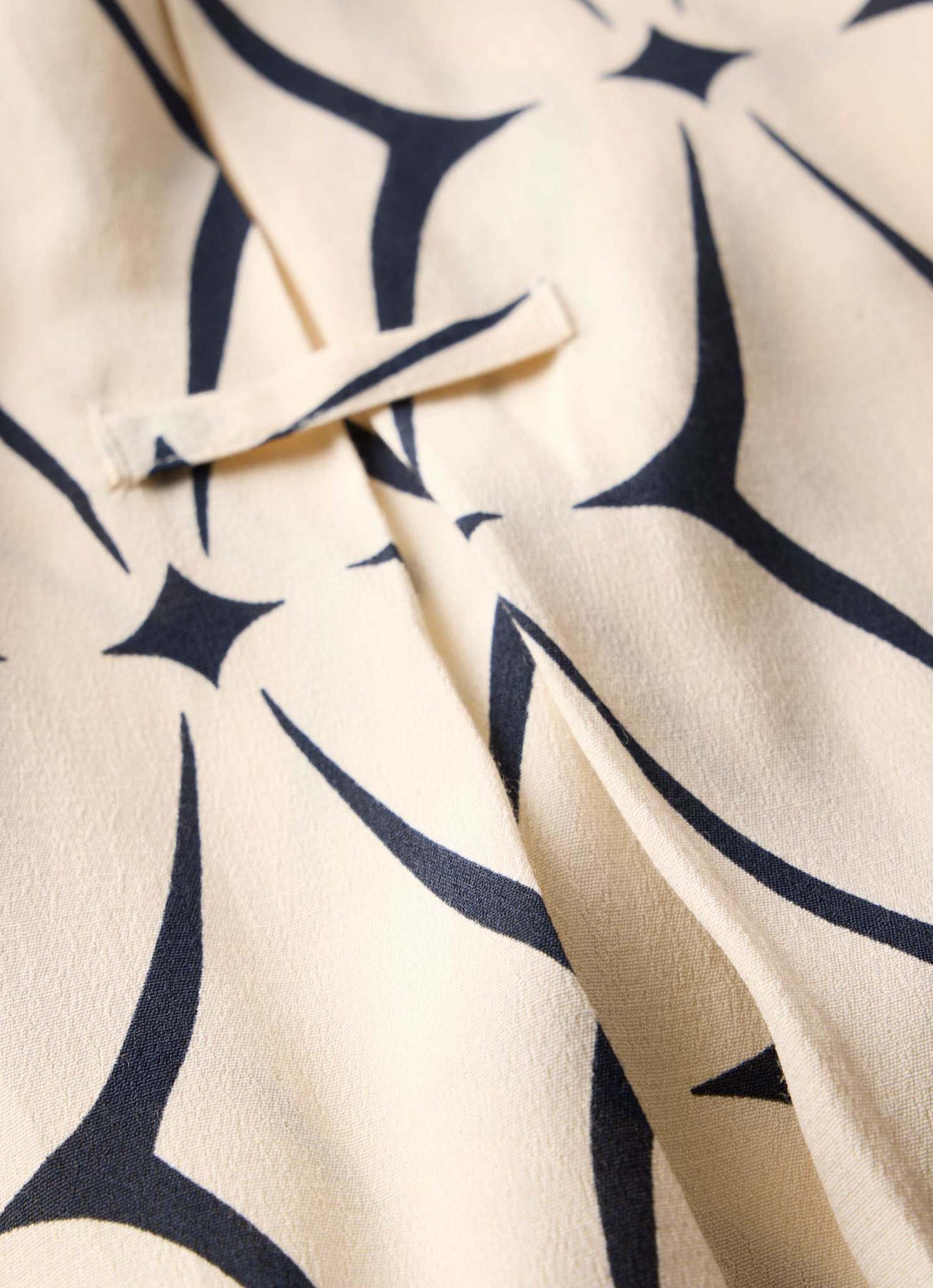 Cream Geometric Print Shirt