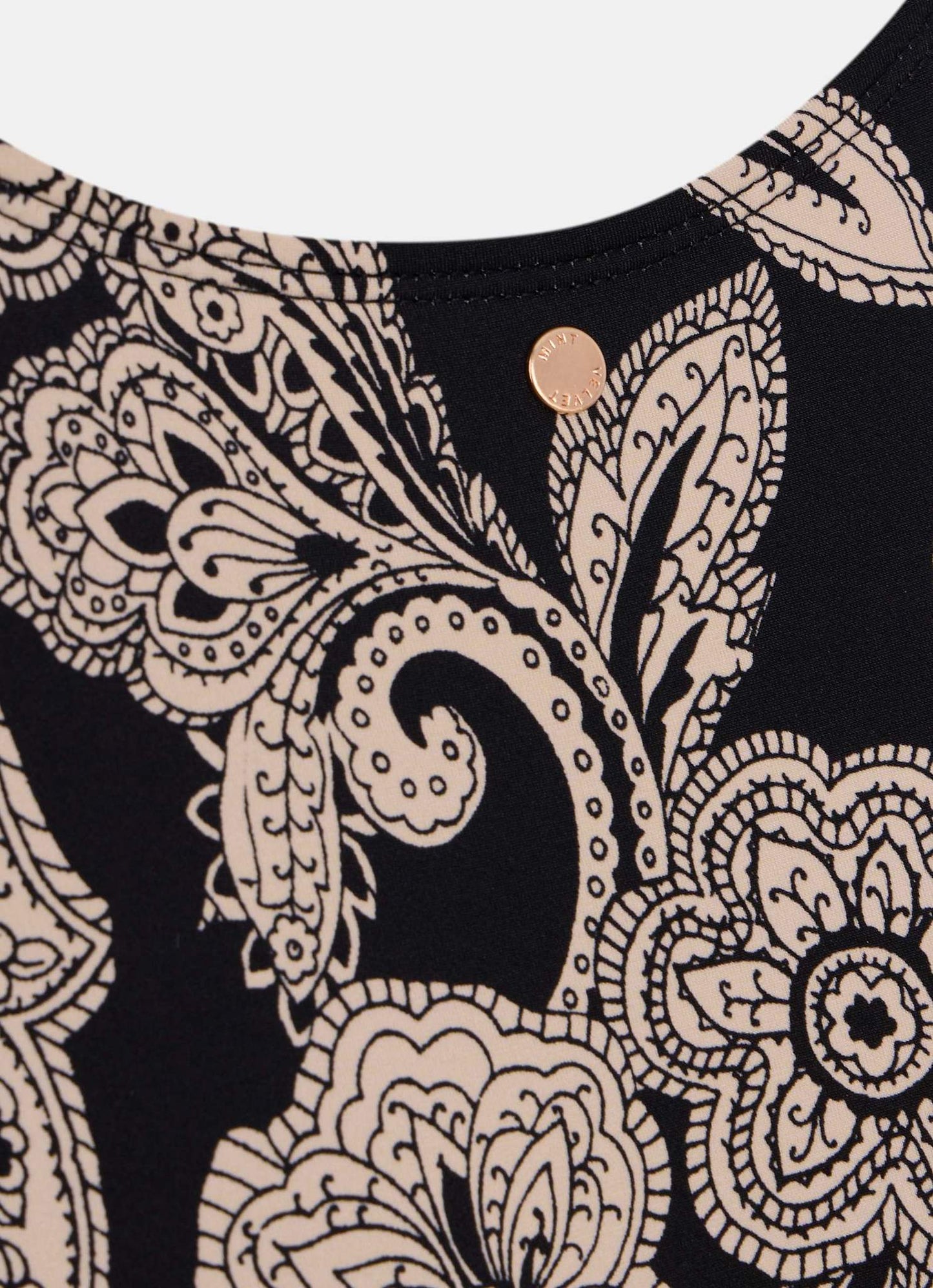Black Print Plunge Swimsuit