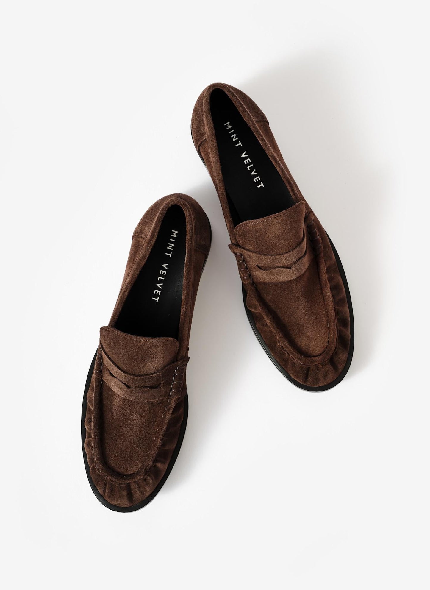 Gigi Brown Suede Penny Loafers