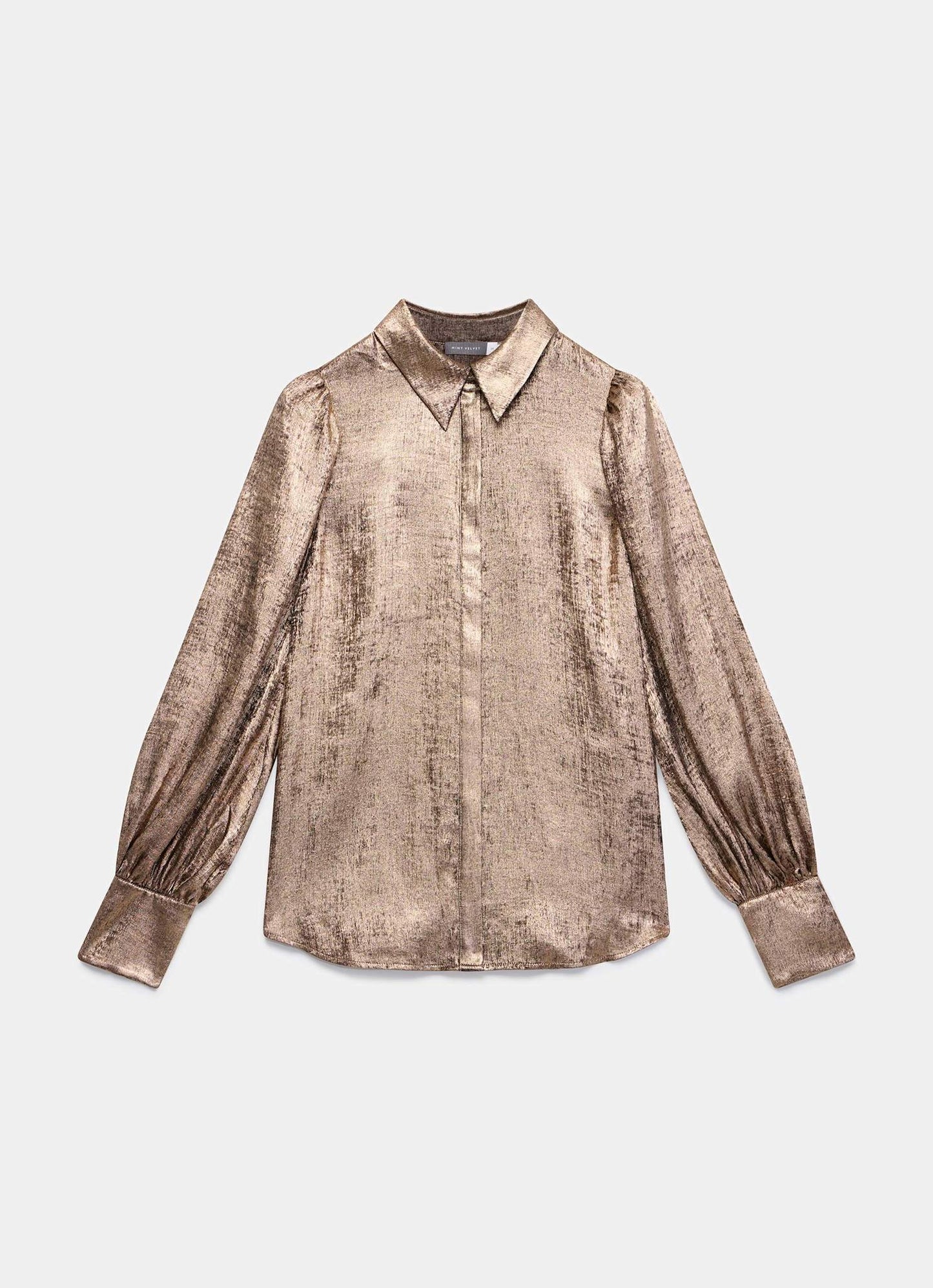 Gold Metallic Long Sleeve Shirt