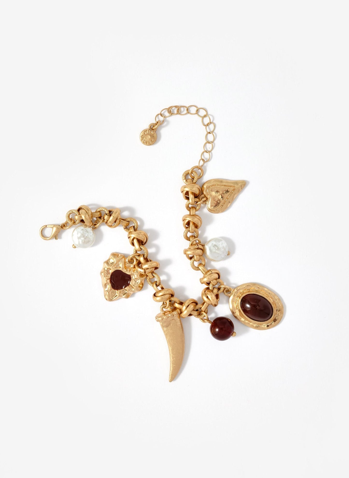 Gold Tone Statement Charm Bracelet