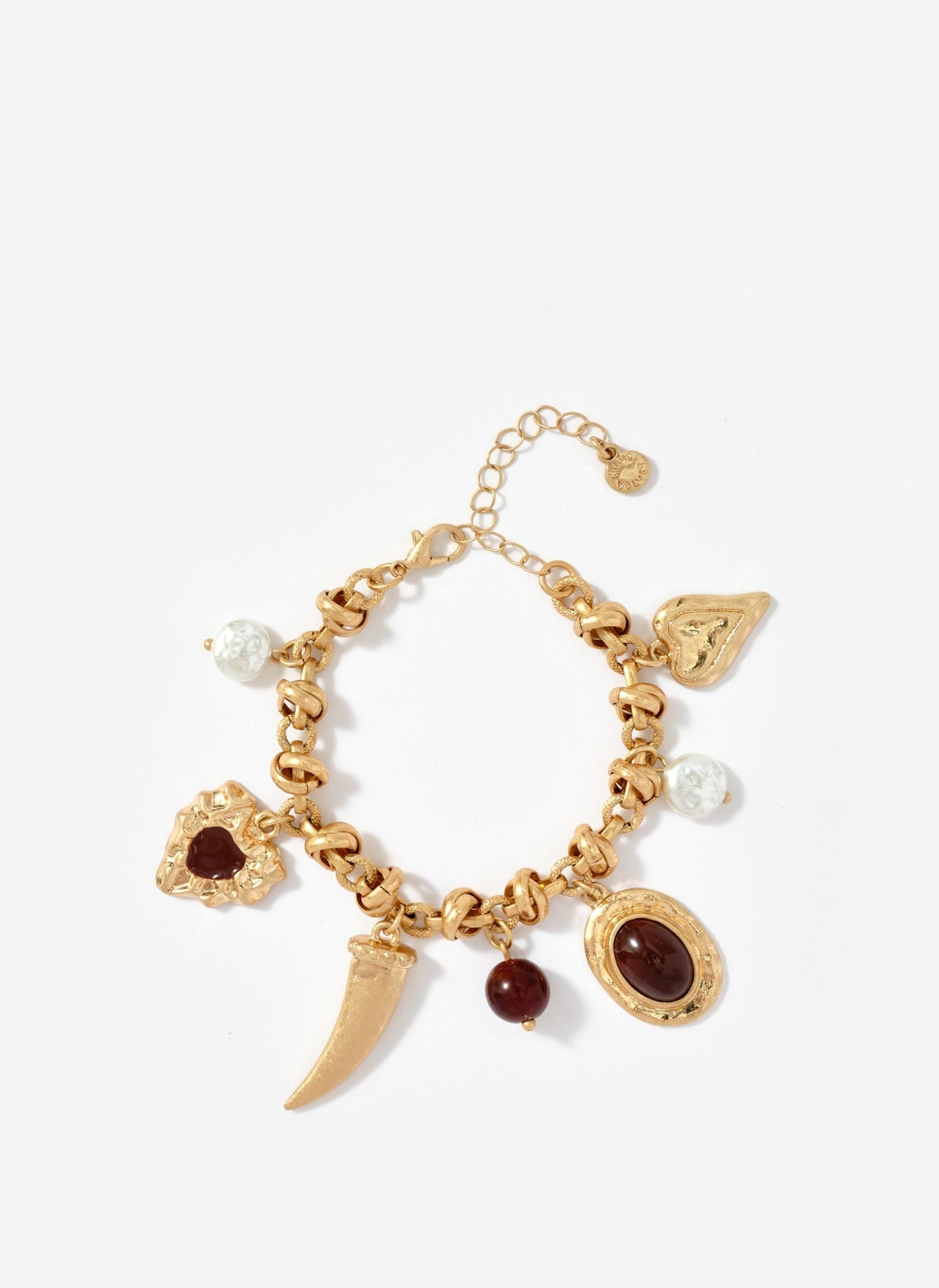 Gold Tone Statement Charm Bracelet