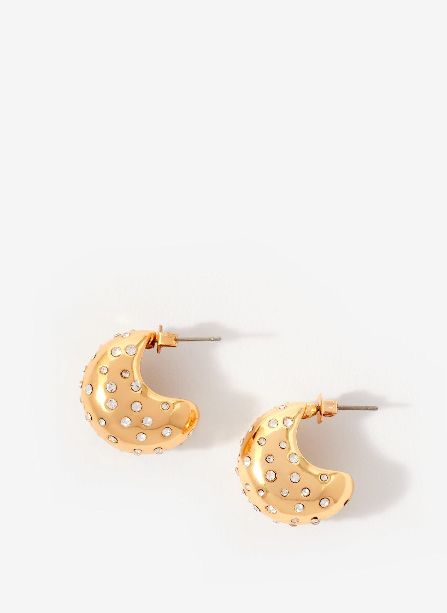 Gold Tone Crystal Statement Earrings