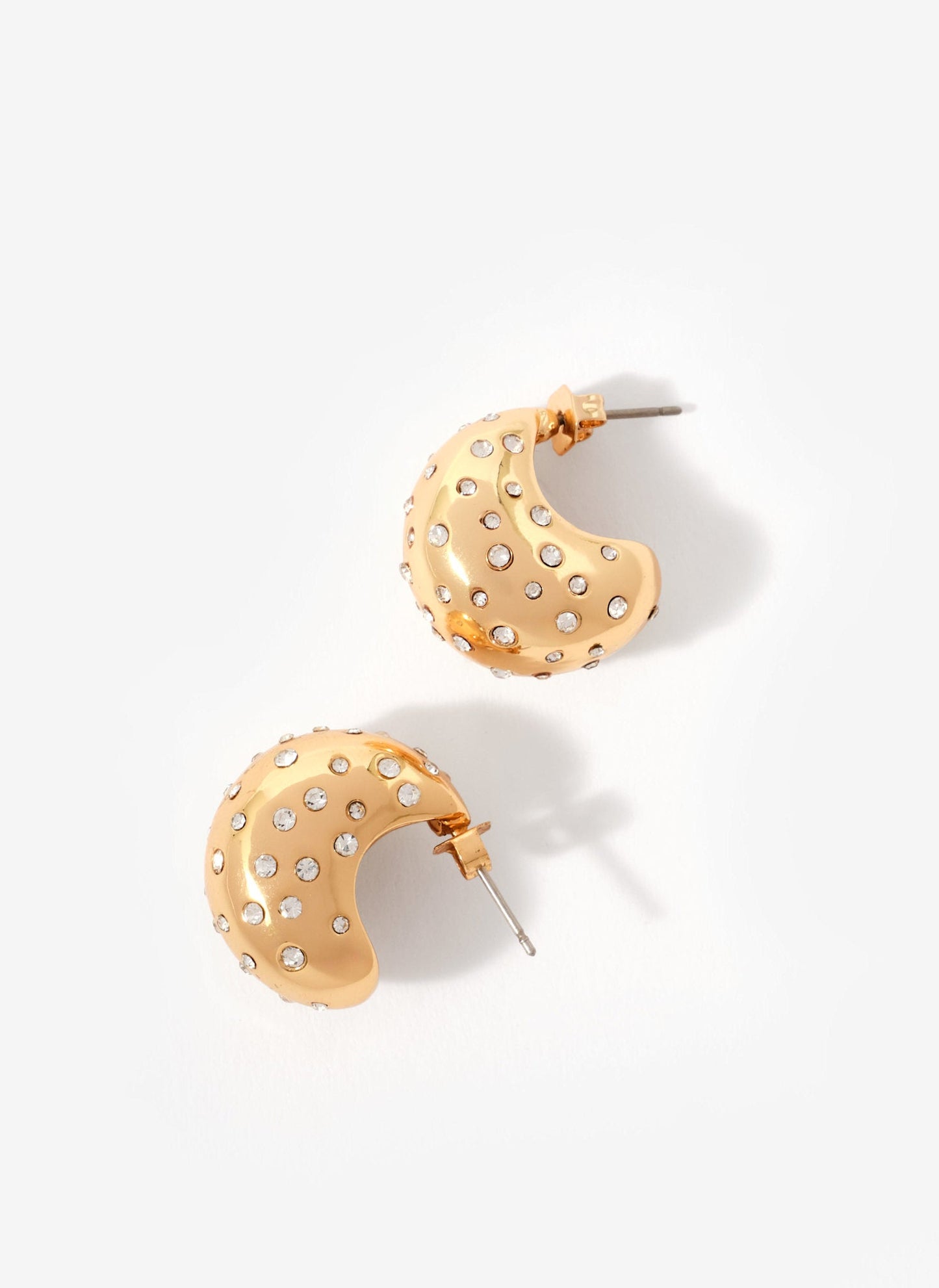 Gold Tone Crystal Statement Earrings