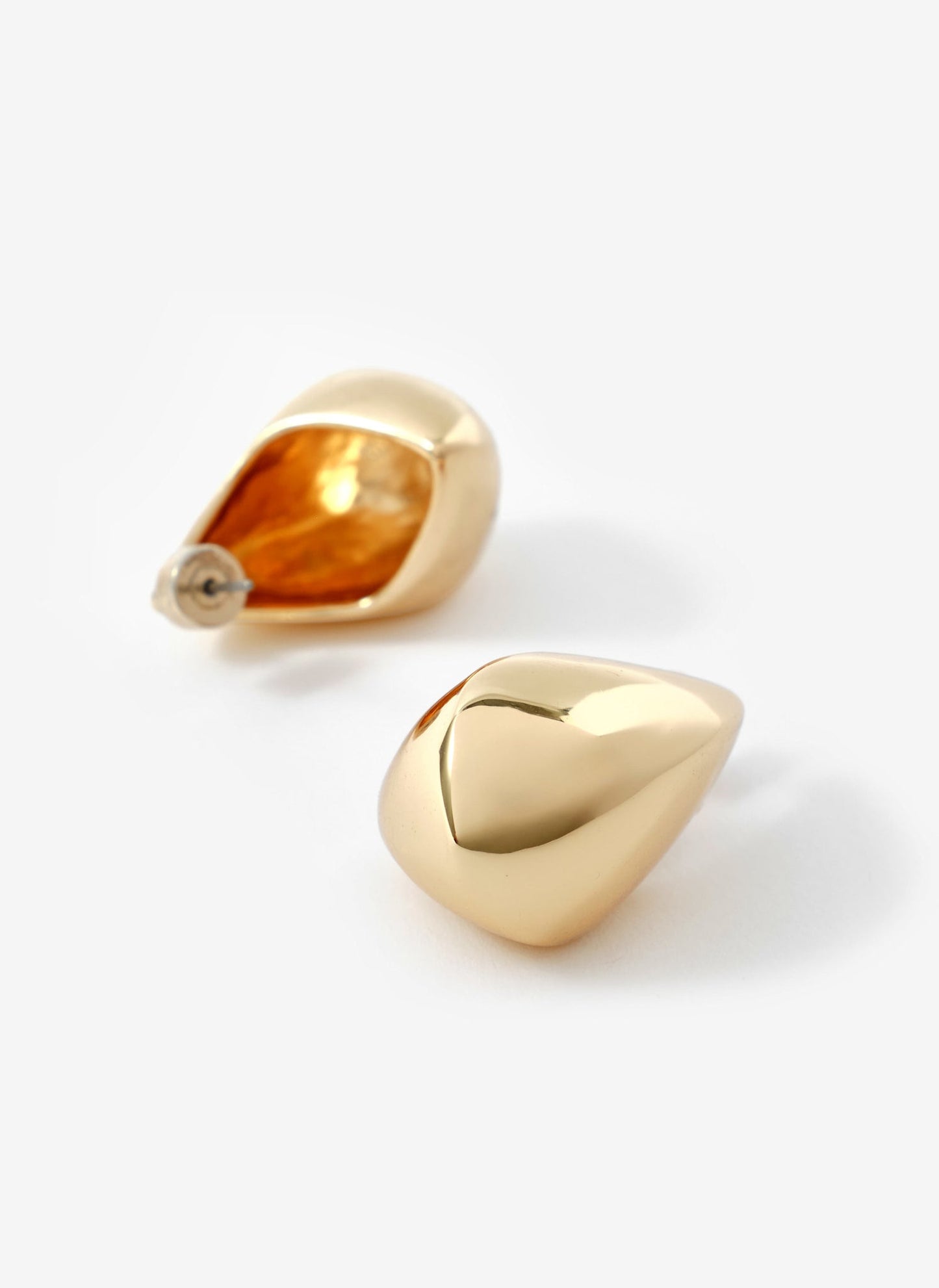 Gold Tone Statement Teardrop Earrings