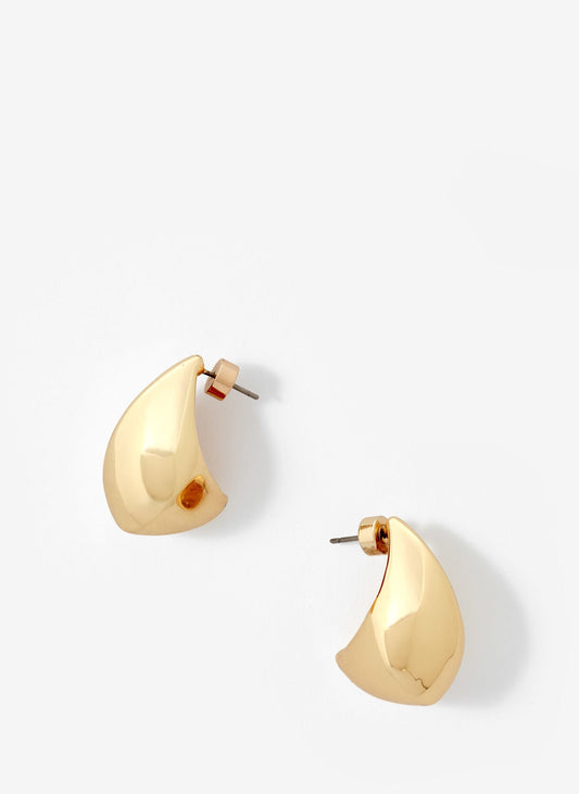 Gold Tone Statement Teardrop Earrings