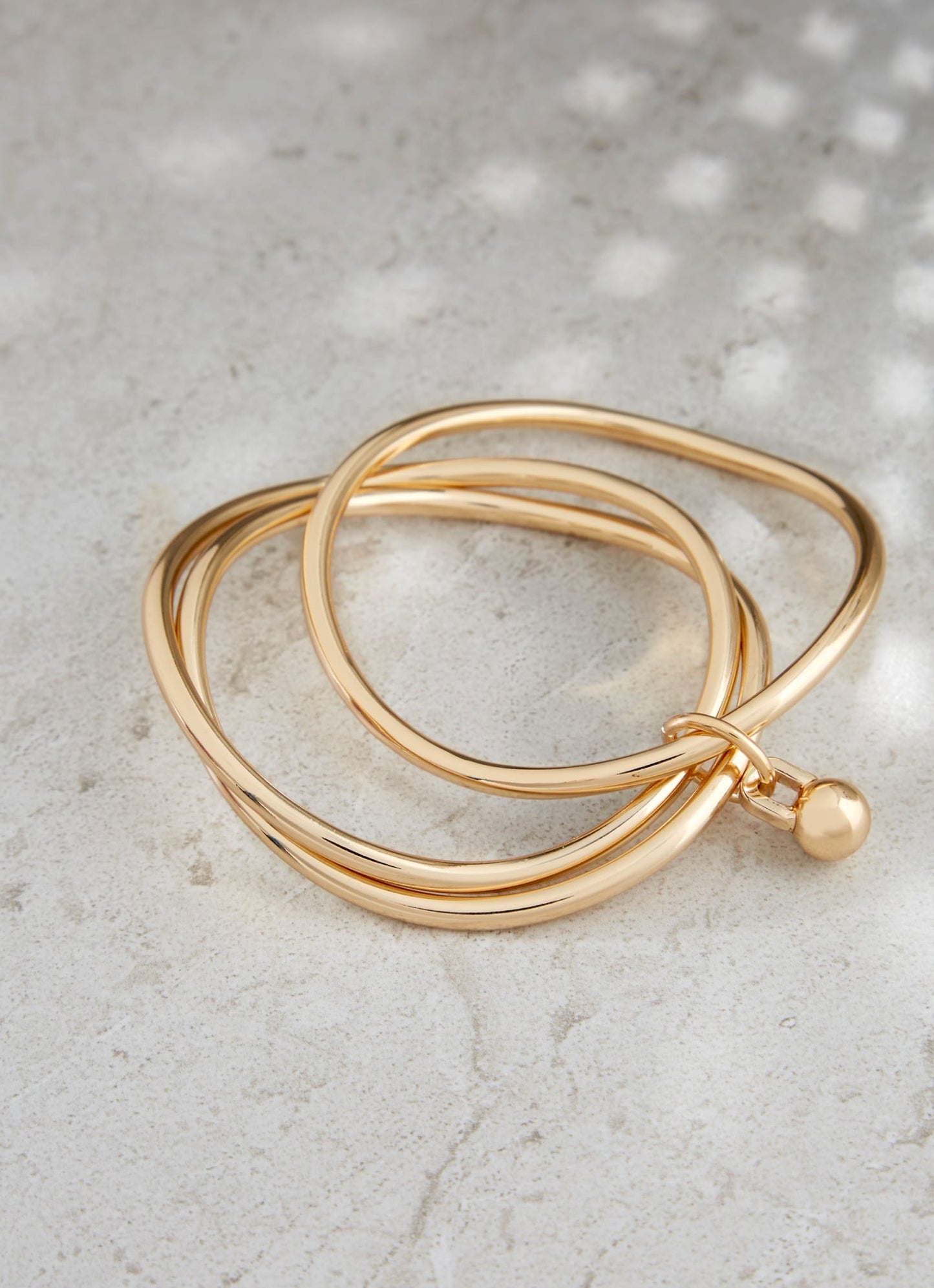 Gold Tone Triple Bangle