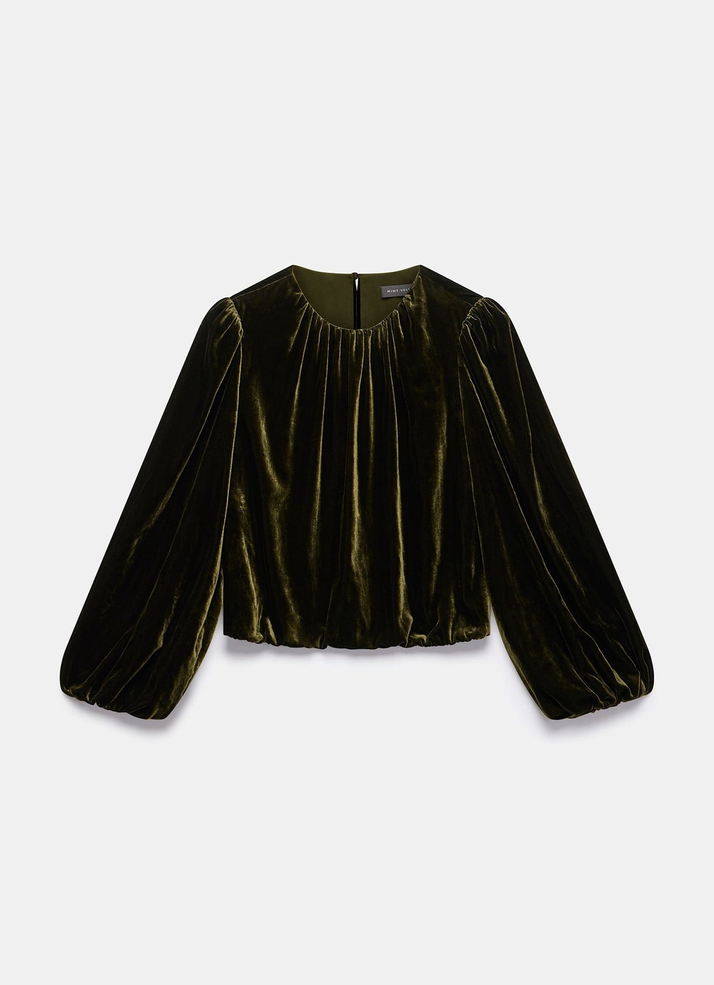 Khaki Velvet Long Sleeve Top