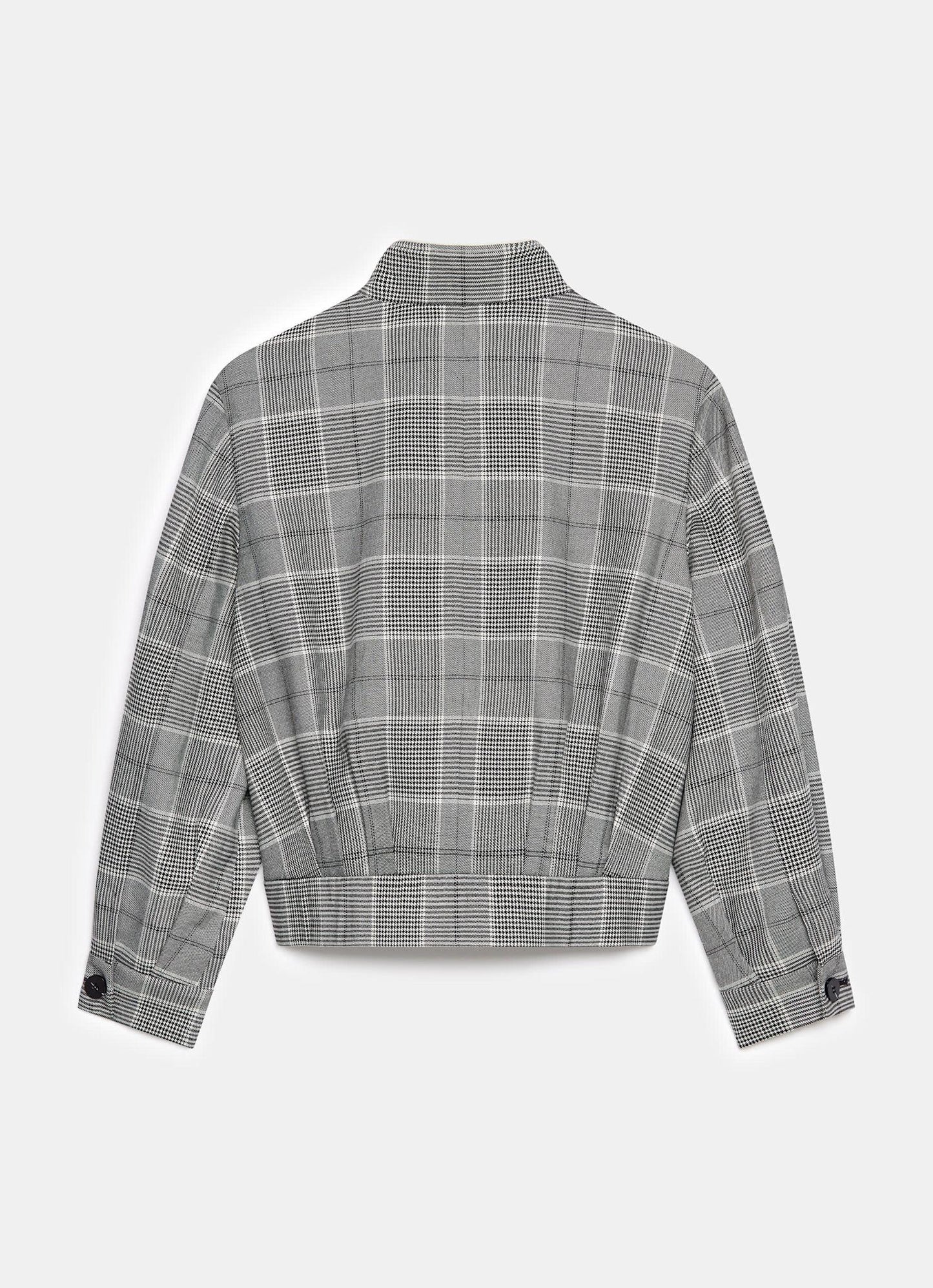 Grey Checked Bomber Jacket
