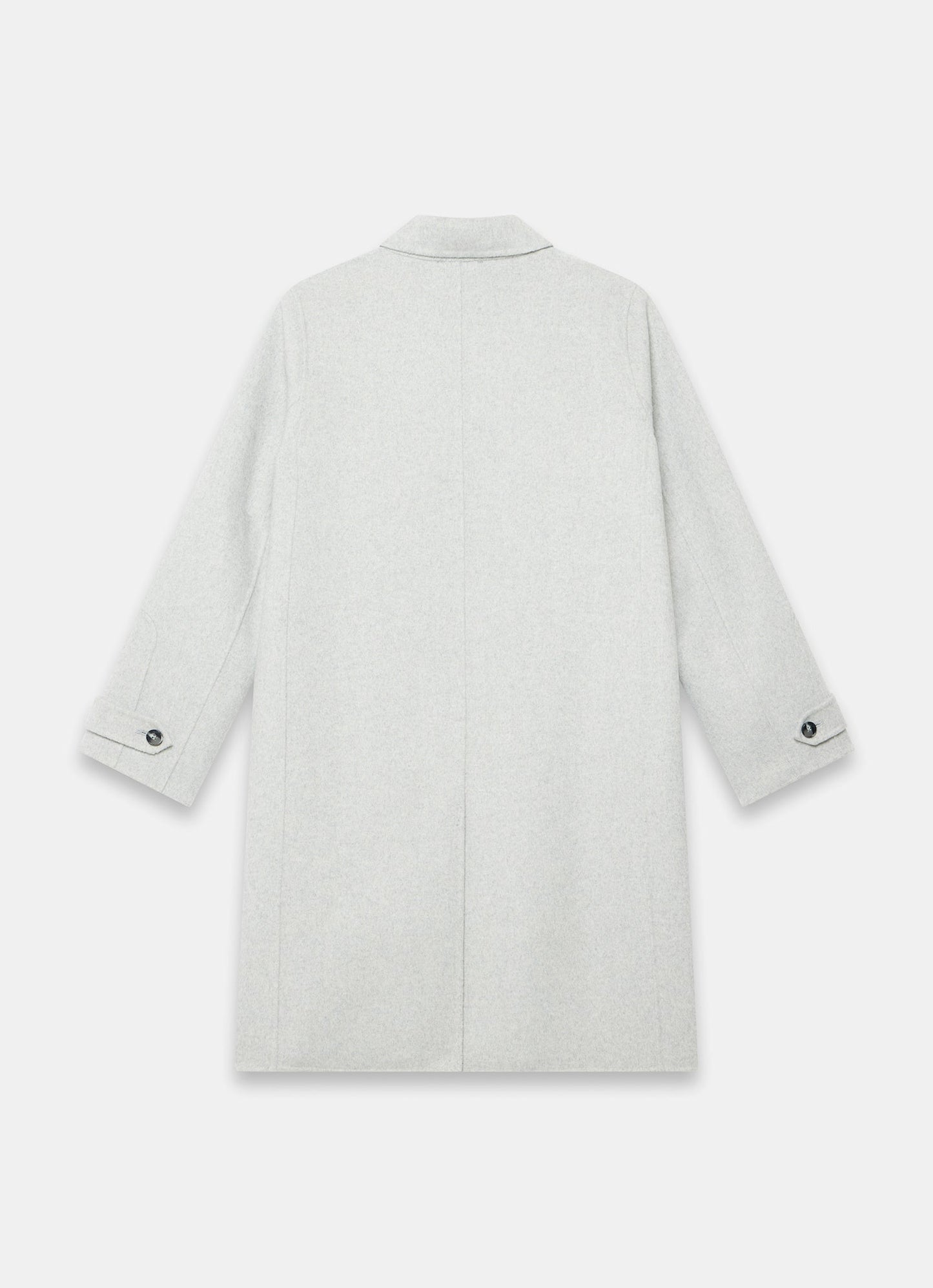Grey Wool Blend Hand Finished Midi Coat