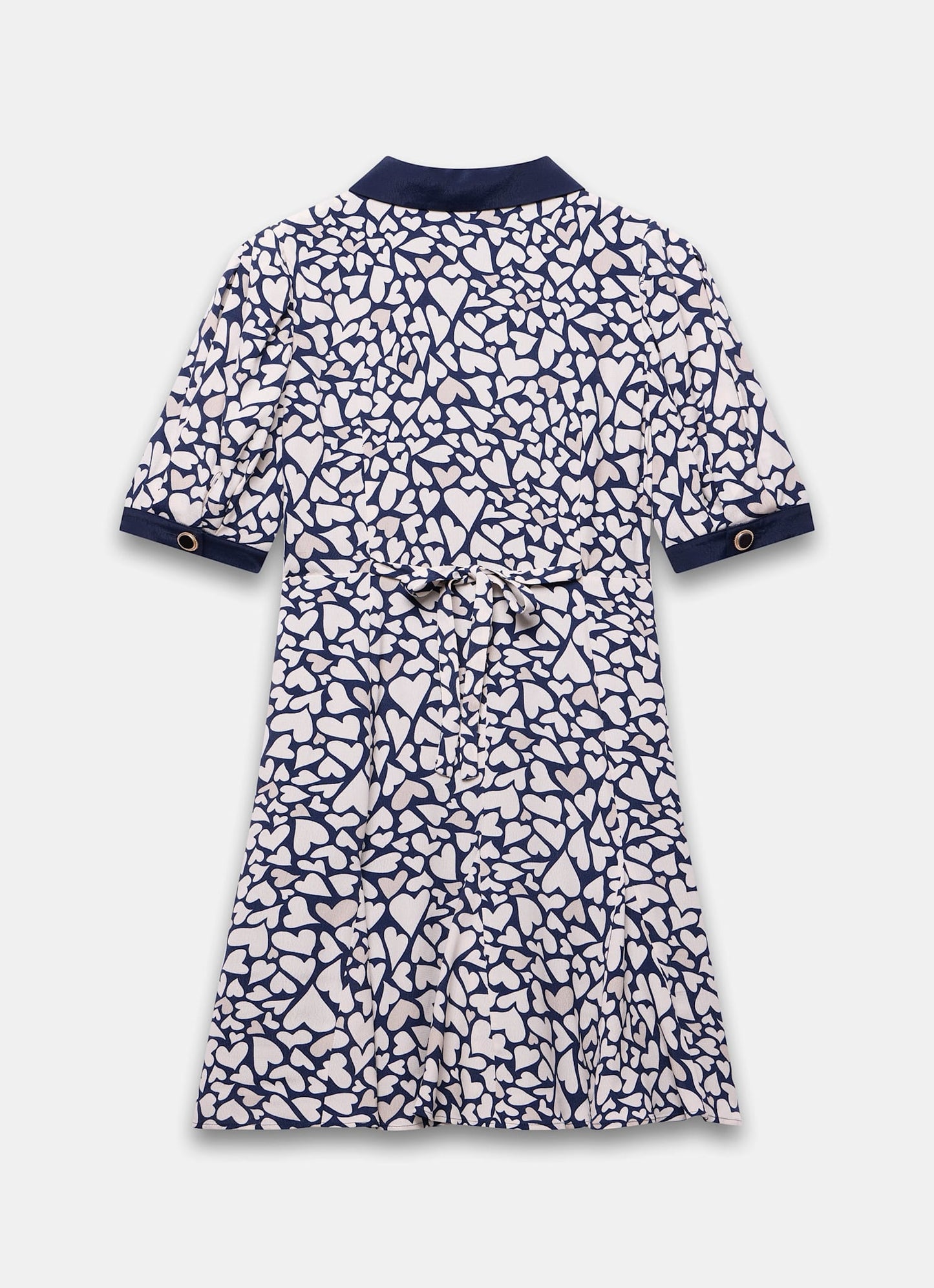 Navy Heart Print Mini Dress