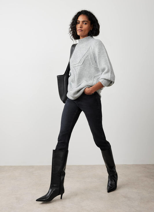 Grey Knit Star Jumper