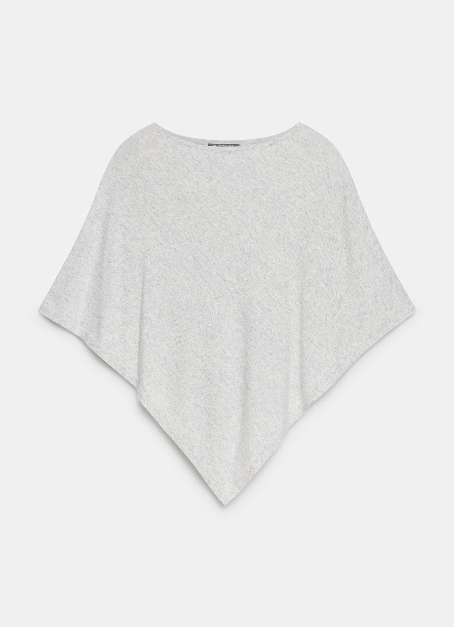 Grey Cotton Blend Stitch Detail Poncho