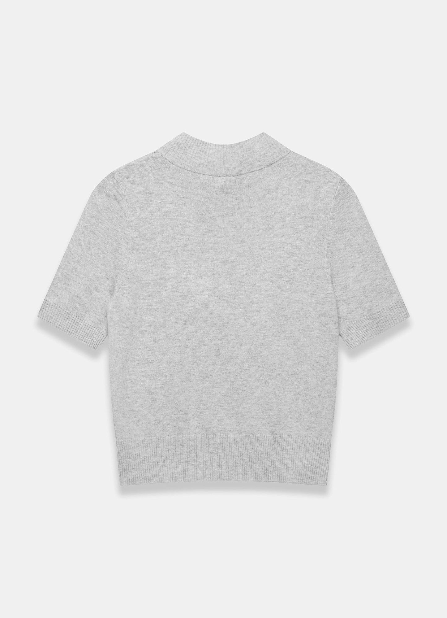 Grey Short Sleeve Knit Top