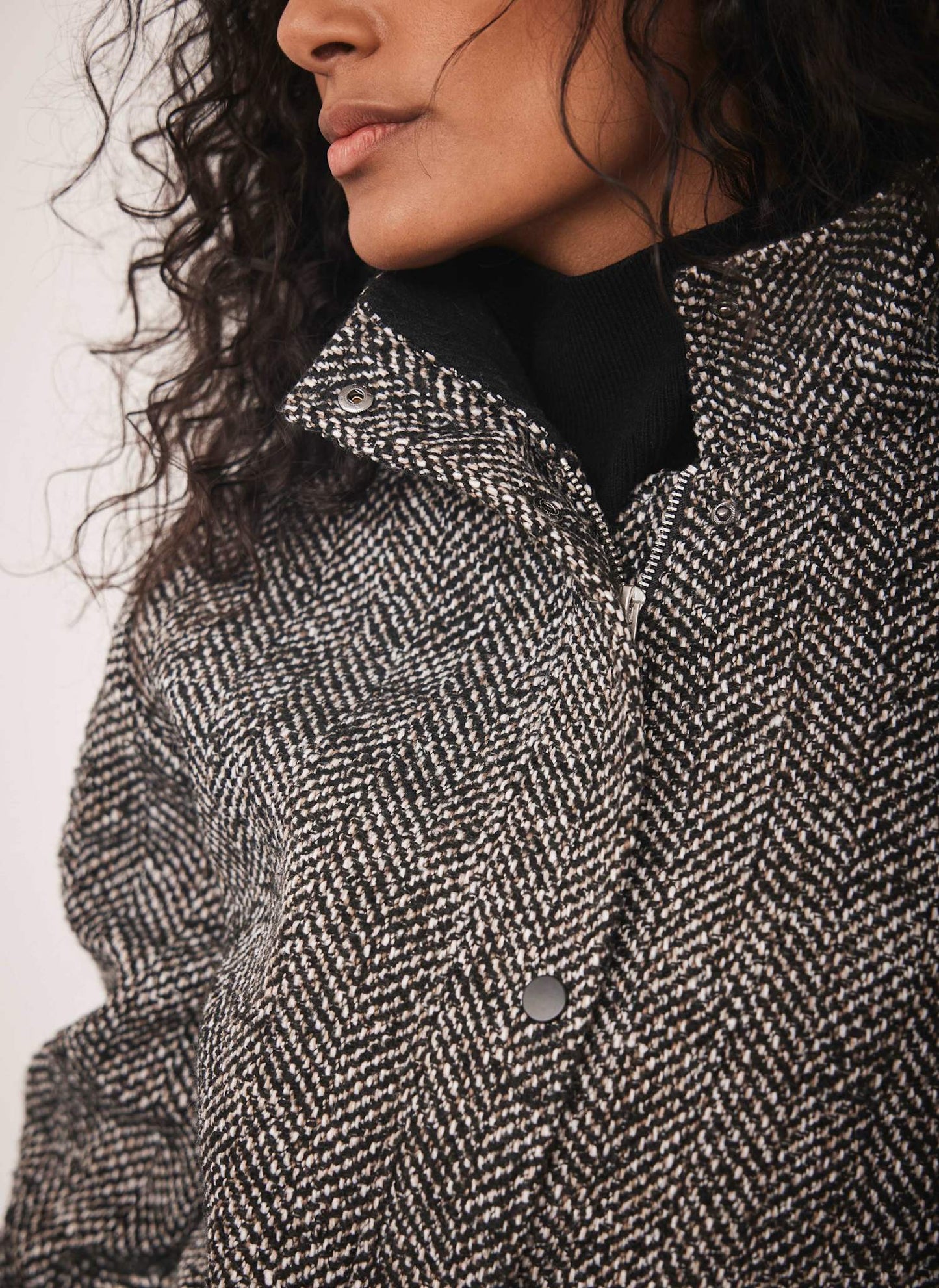 Black Textured Bomber Jacket