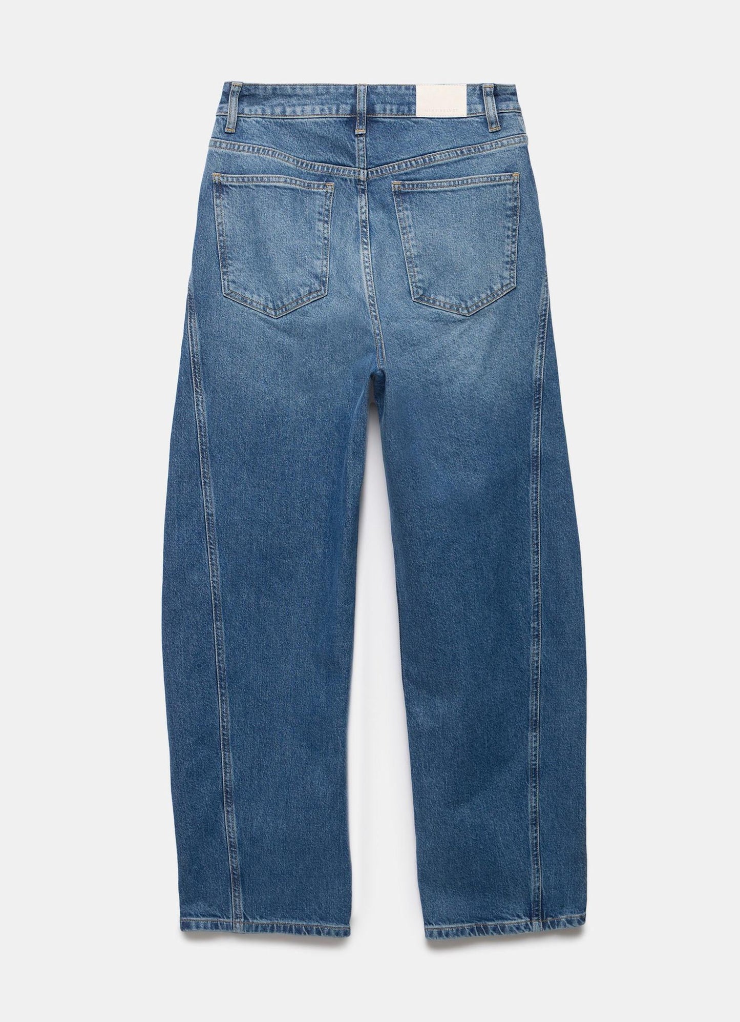 Mid Indigo Barrel Leg Jeans