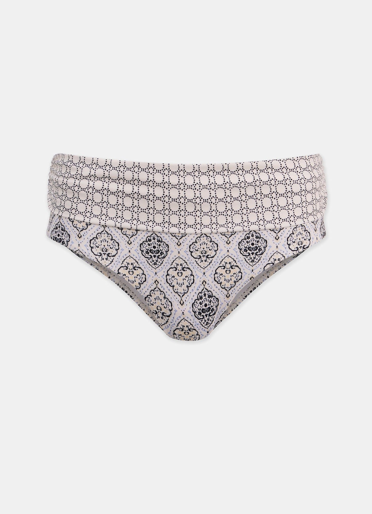 Blue Printed High Waisted Bikini Briefs