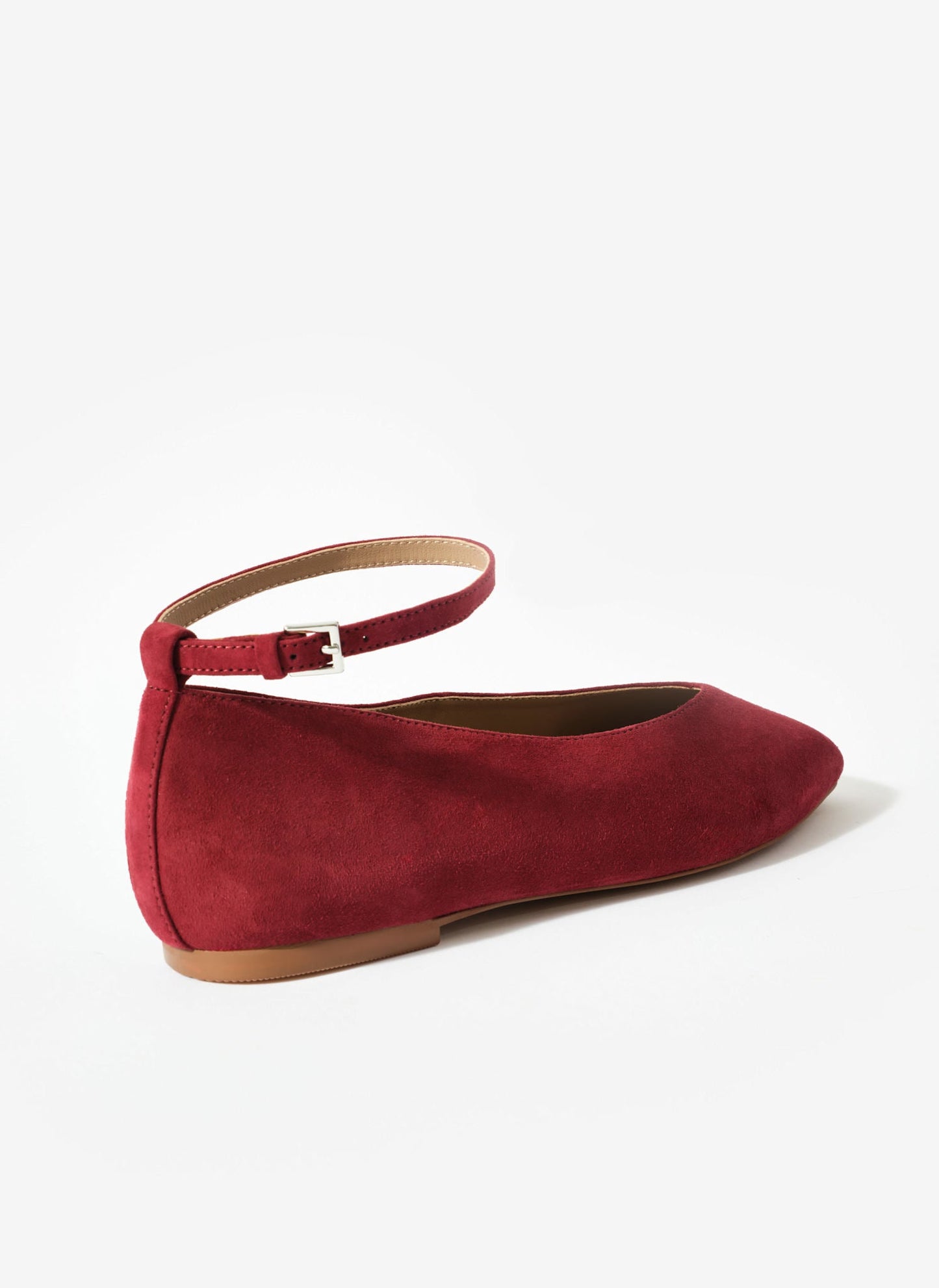 Honey Red Suede Ballet Flat Pumps